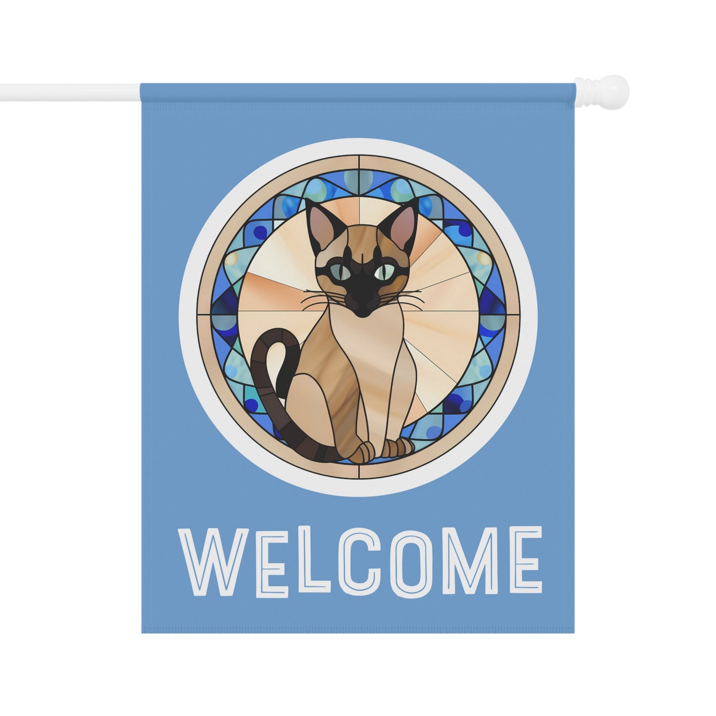 Siamese Cat Welcome 2-Sided Garden & House Flag/Banner