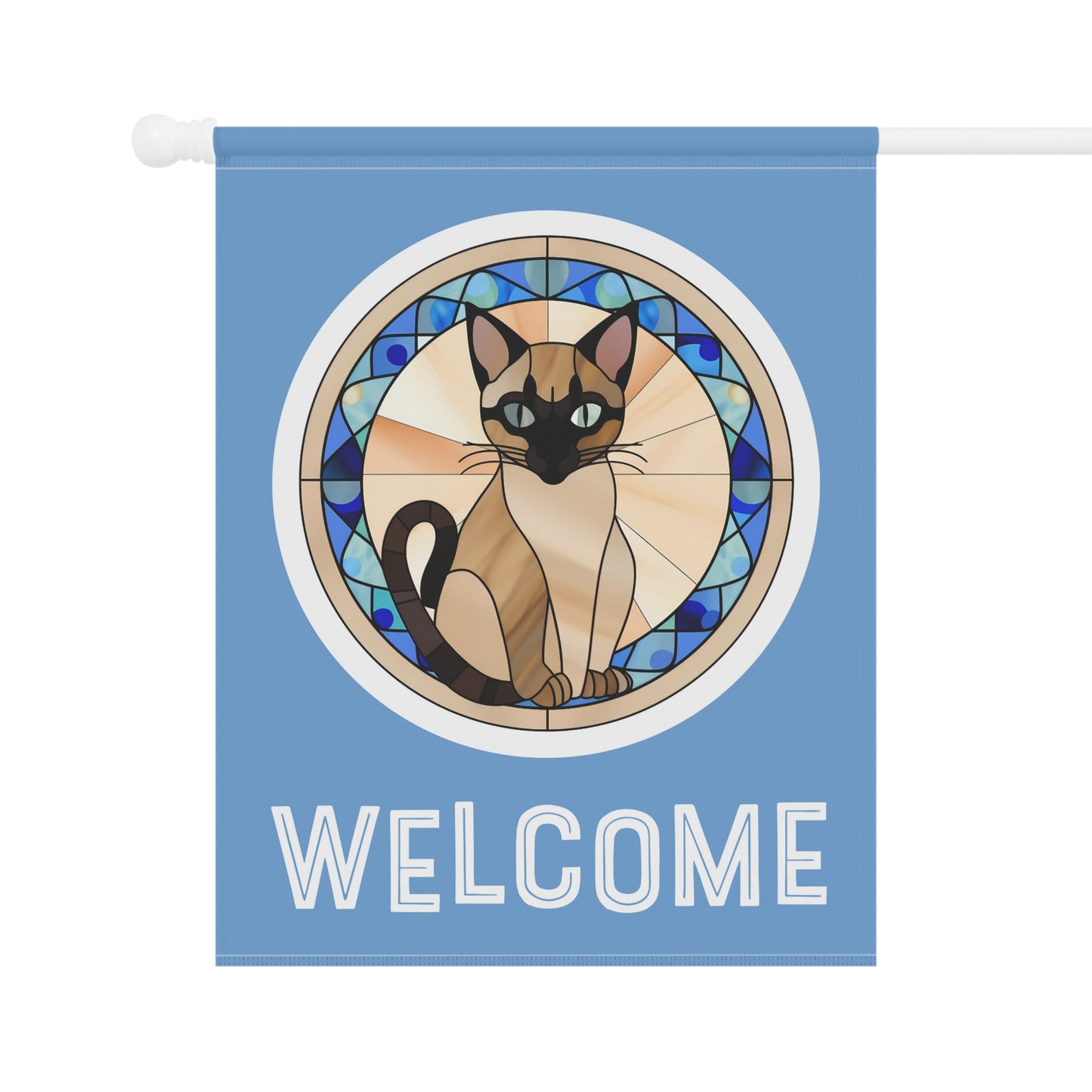 Siamese Cat Welcome 2-Sided Garden & House Flag/Banner