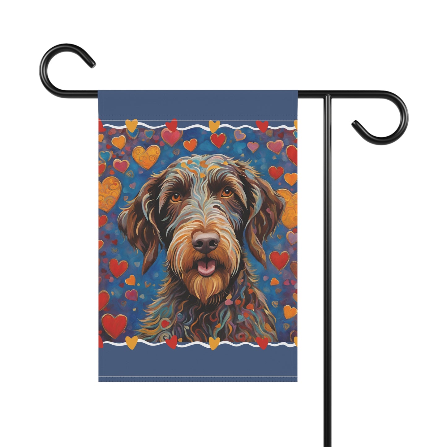 German Wirehaired Pointer Valentine 2-Sided Garden & House Flag/Banner