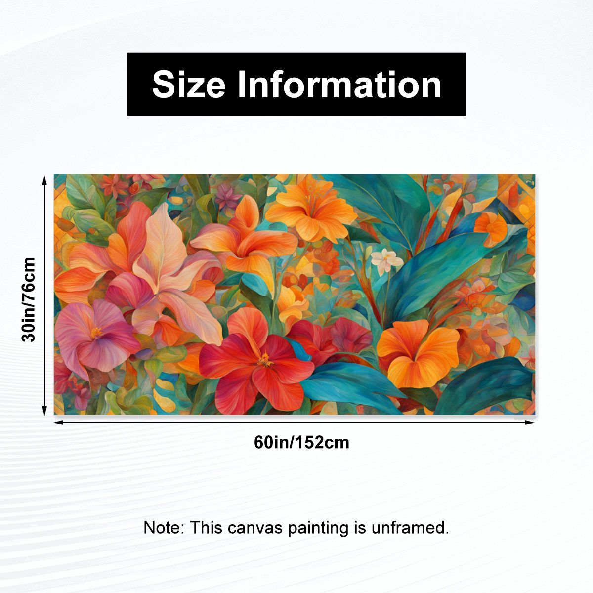 60" x 30" Printed Canvas Fabric Wall Art - No Frame (Made in USA)