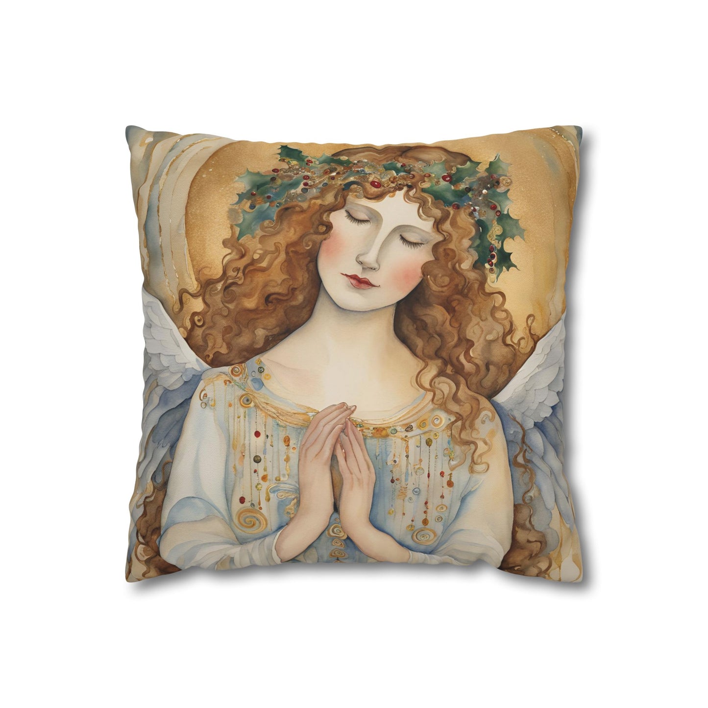 Guardian Angel Square Poly Canvas Pillowcase