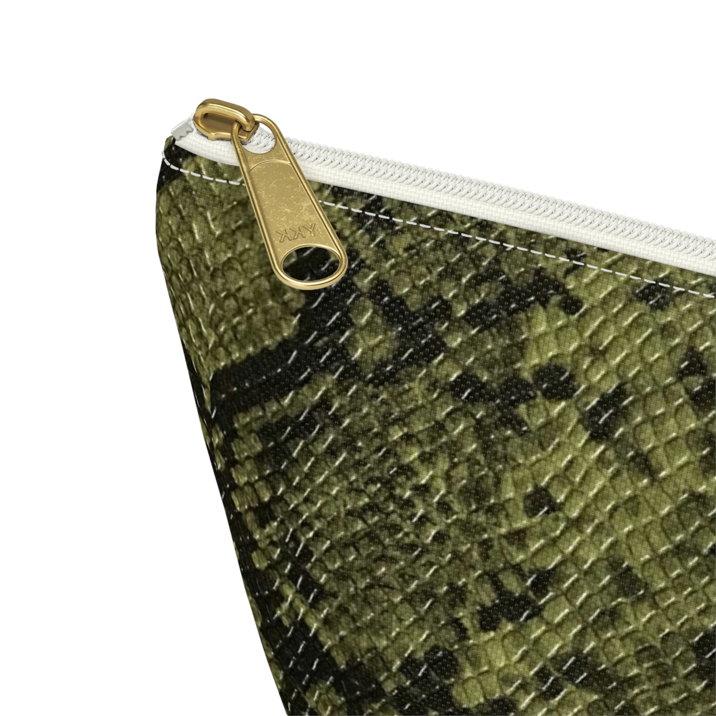 Faux Python in Green Accessory Pouch w T-bottom