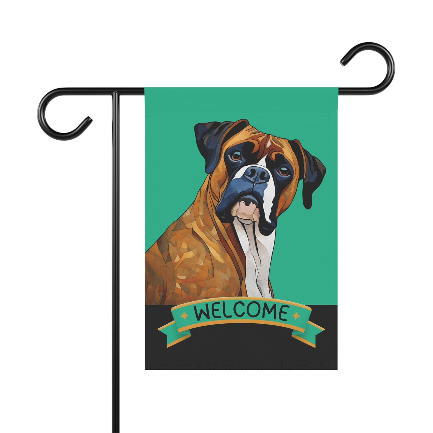 Boxer (Brindle) Welcome 2-Sided Garden & House Flag/Banner