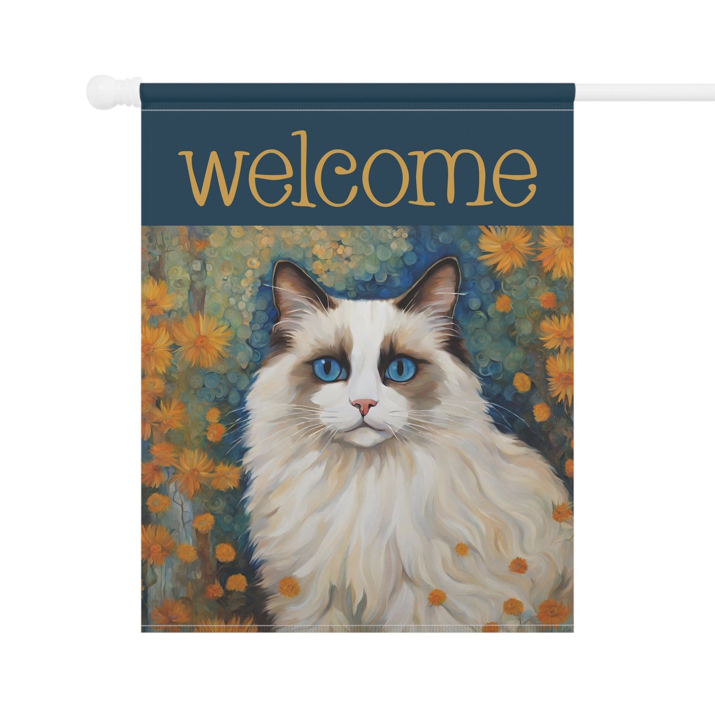 Ragdoll Welcome 2-Sided Garden & House Flag/Banner