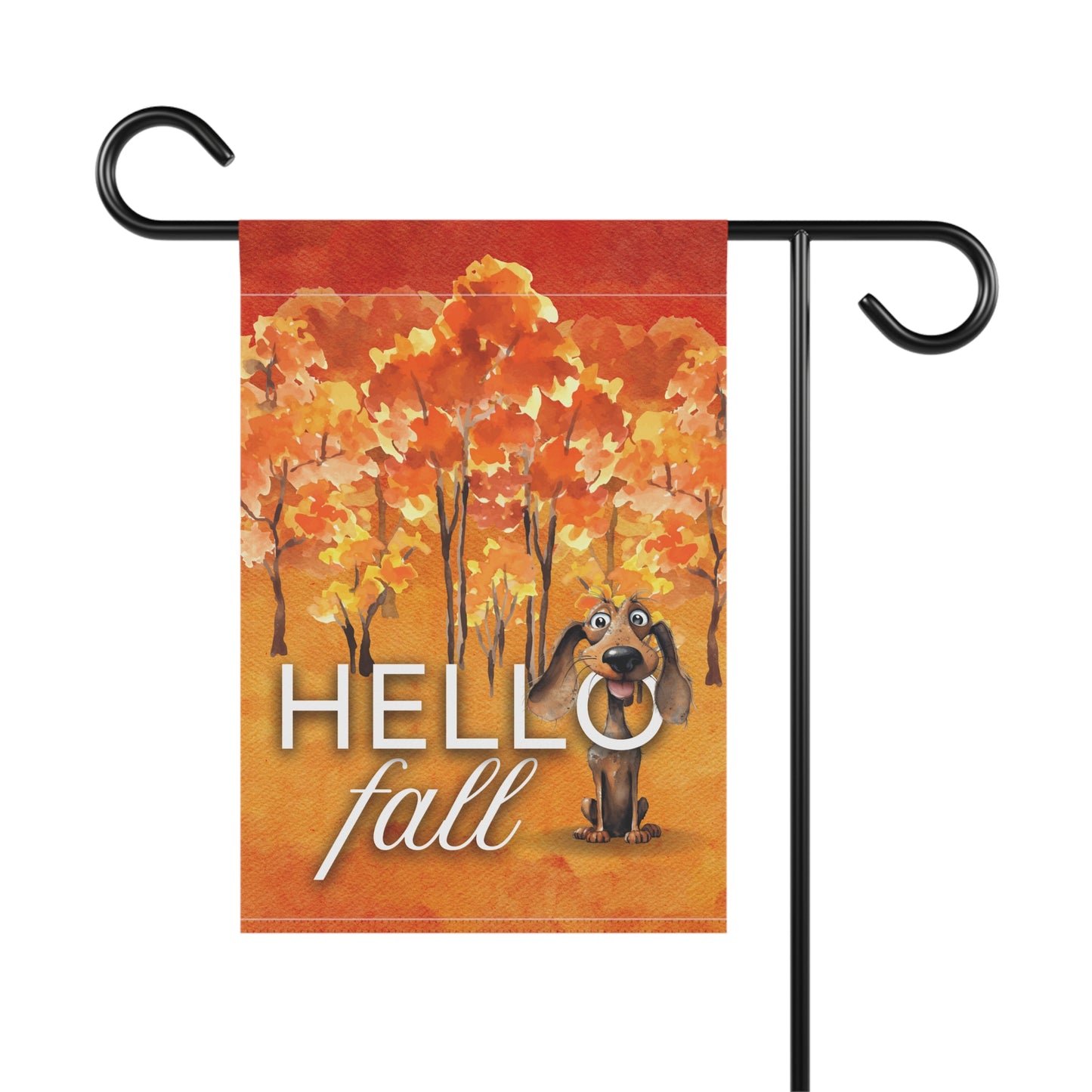 Dachshund Hello Fall 2-Sided Garden & House Flag/Banner