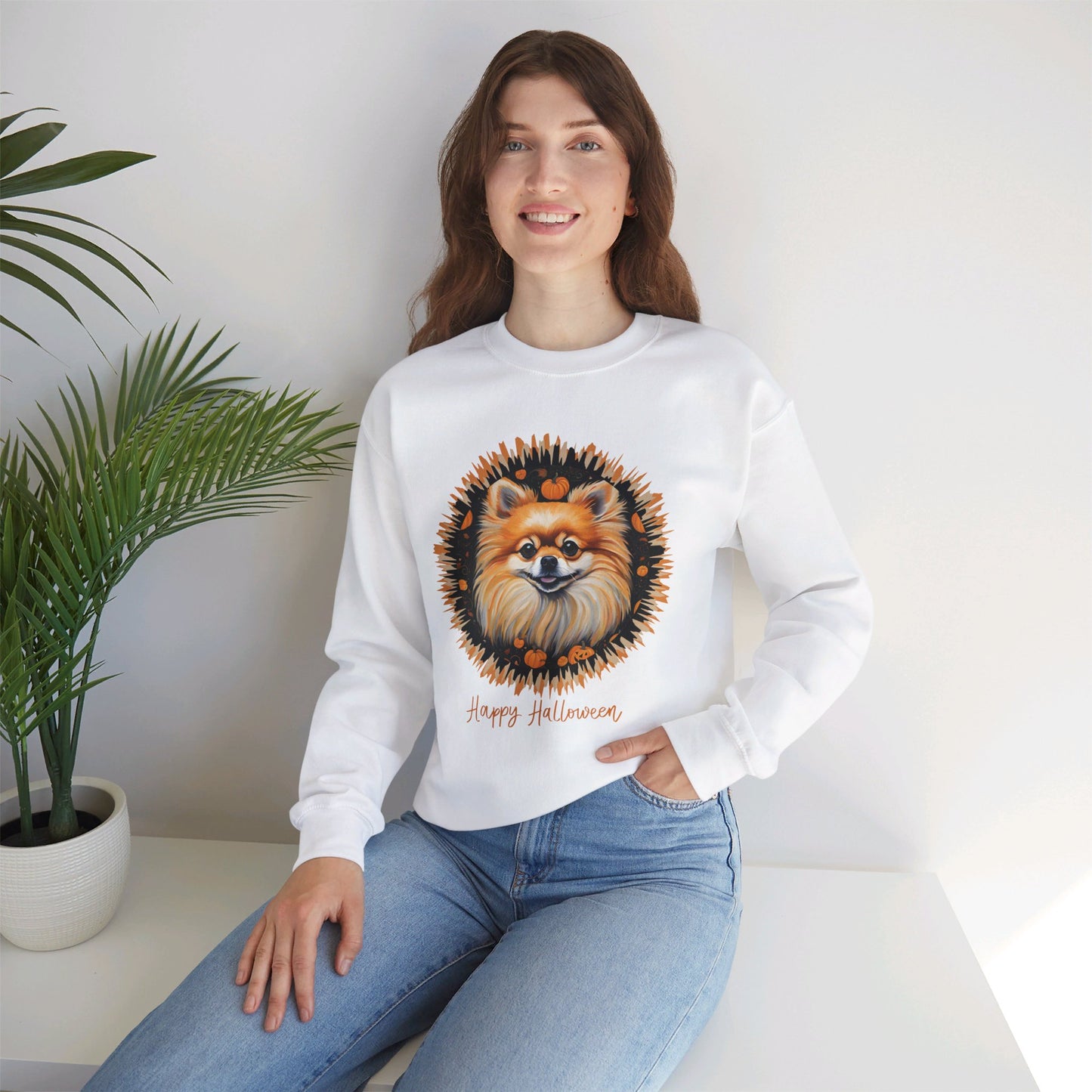 Pomeranian Halloween Unisex Heavy Blend™ Crewneck Sweatshirt