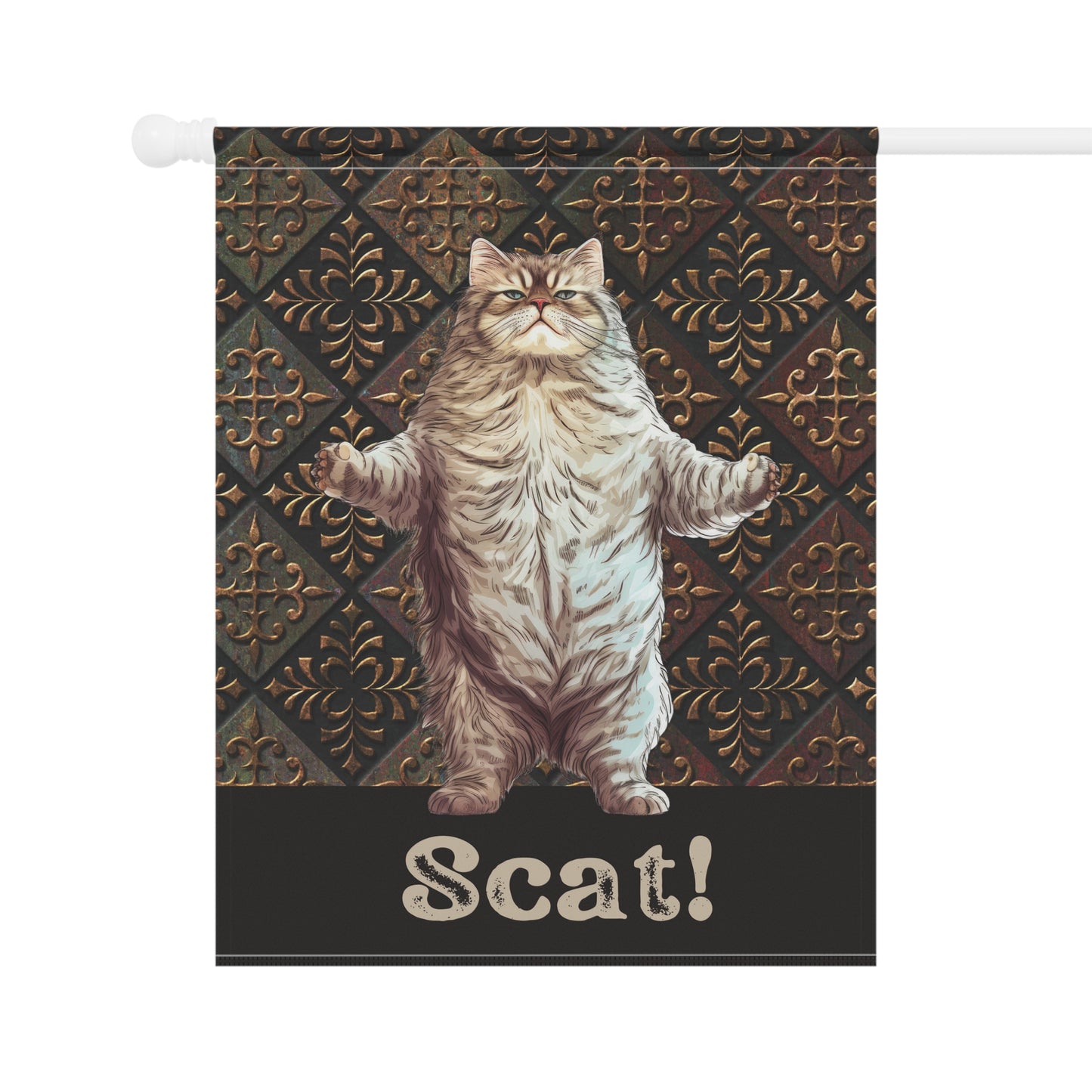 Scat Cat 2-Sided Garden & House Flag/Banner