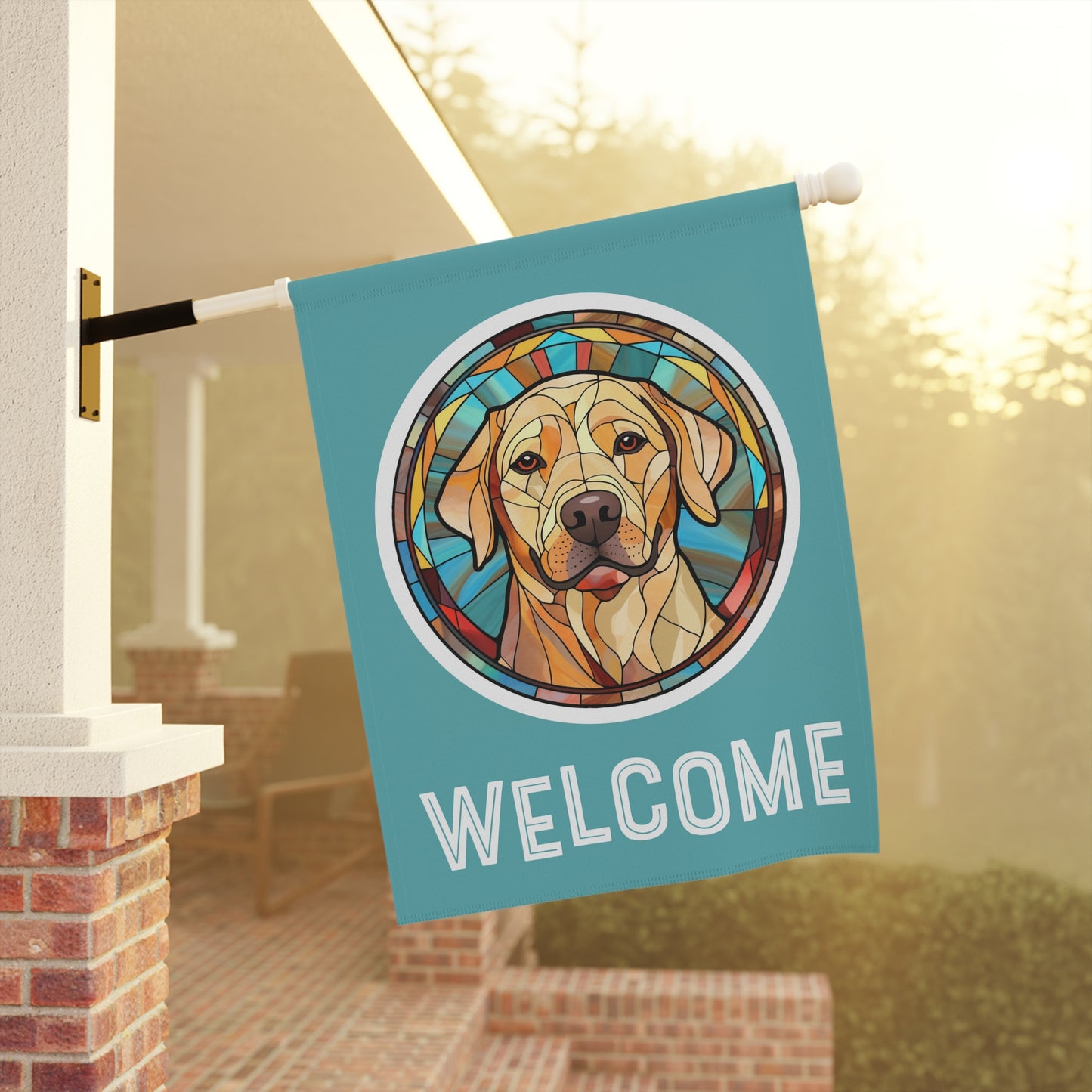 Yellow Labrador Welcome 2-Sided Garden & House Flag/Banner