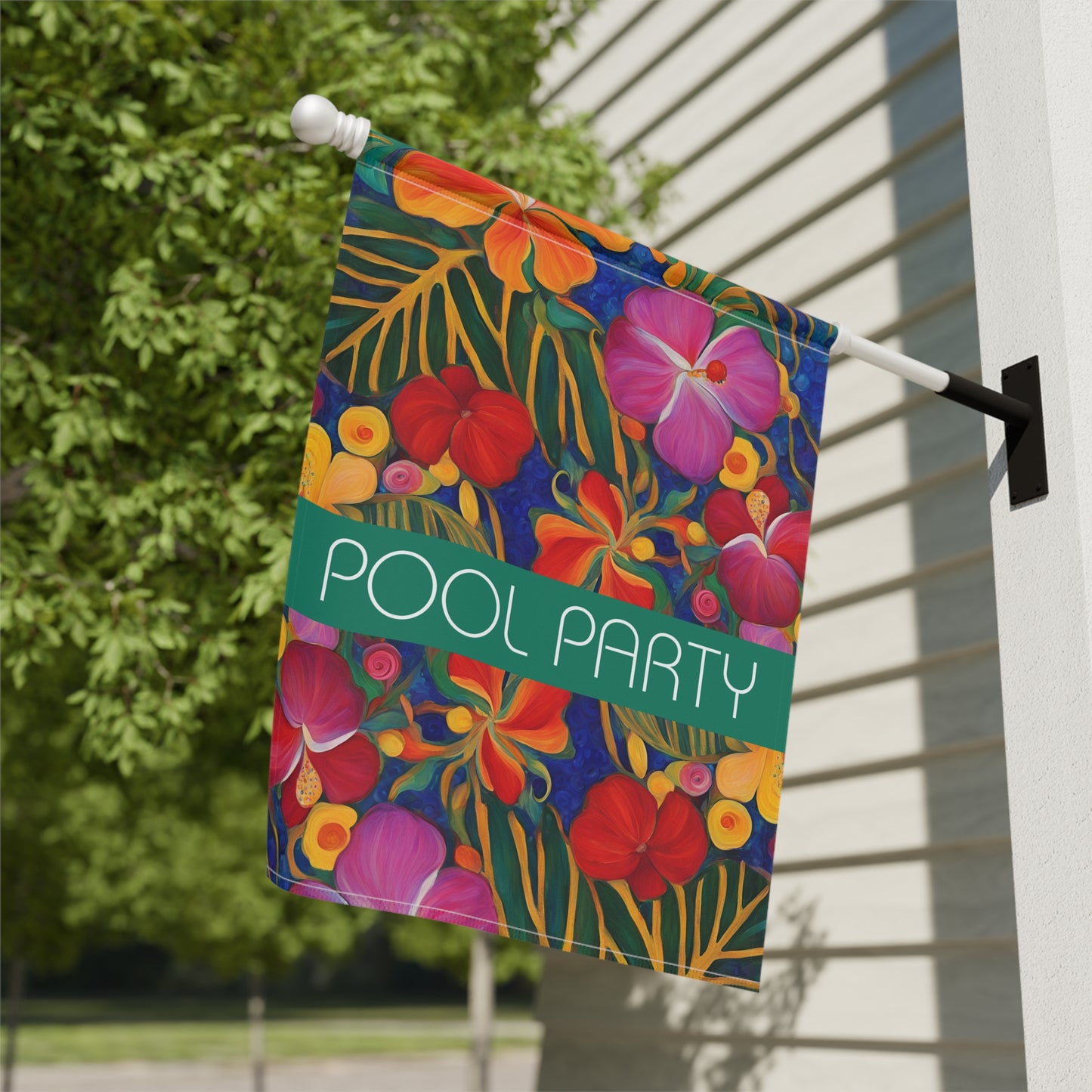 Pool Party 2-Sided Garden & House Flag/Banner