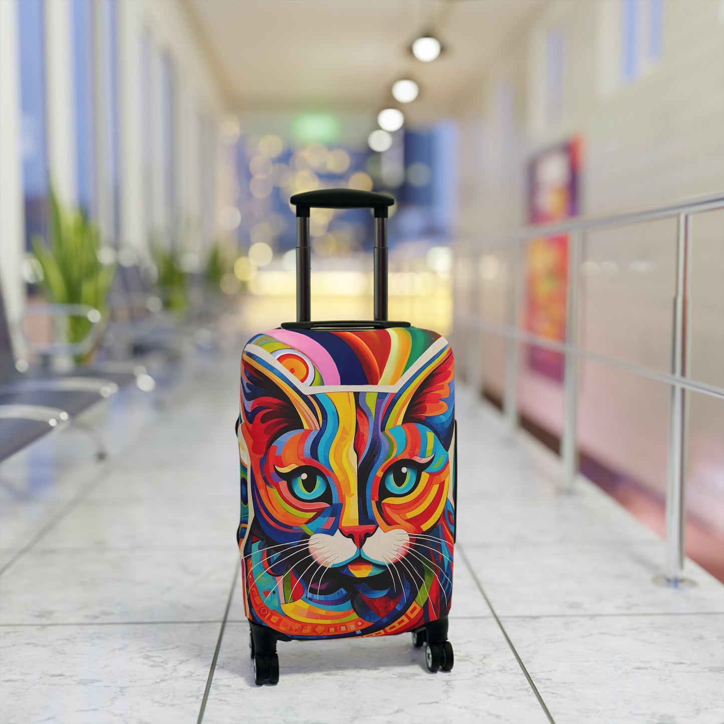 Saffron Abstract Cat Luggage Cover