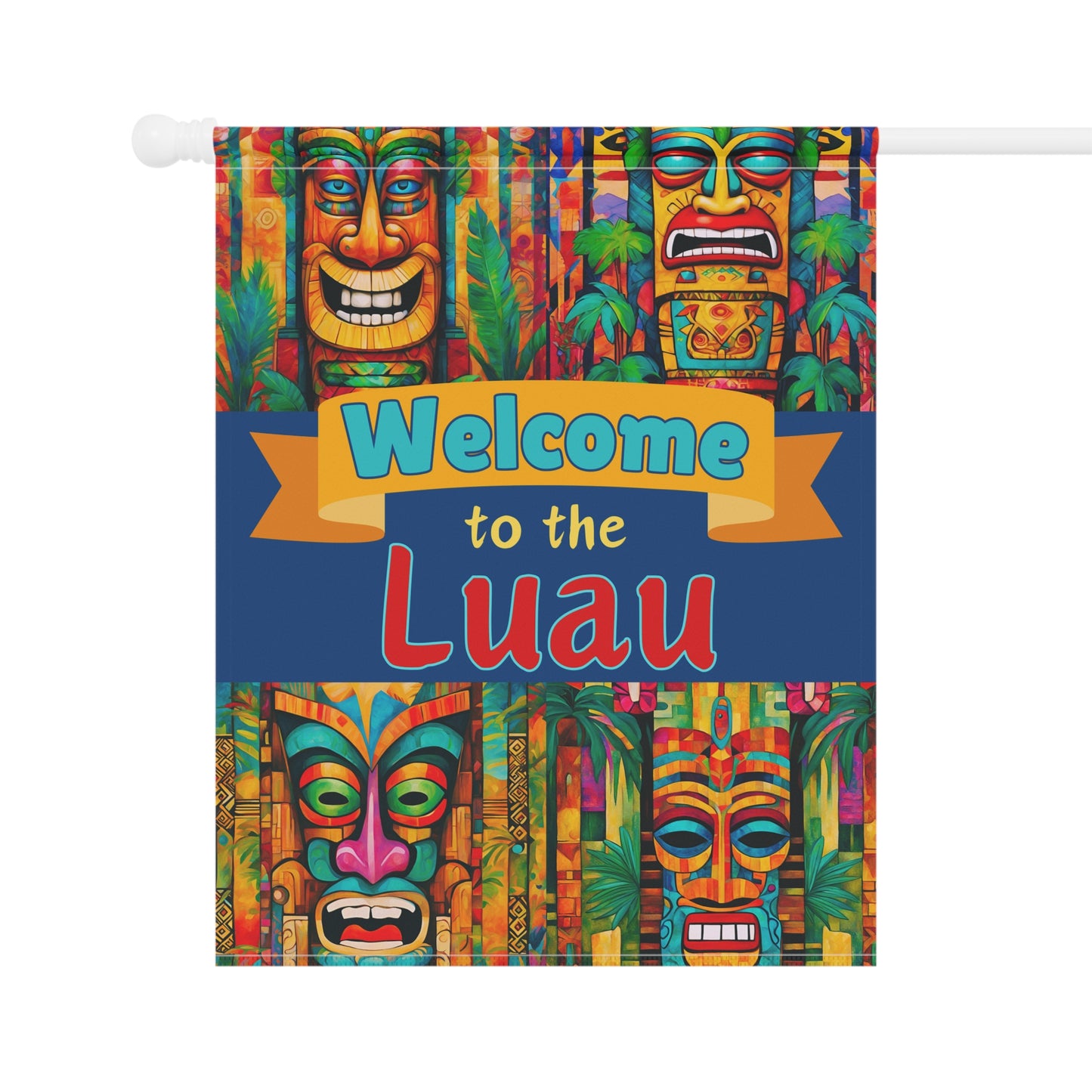 Tiki Welcome to the Luau 2-Sided Garden & House Flag/Banner