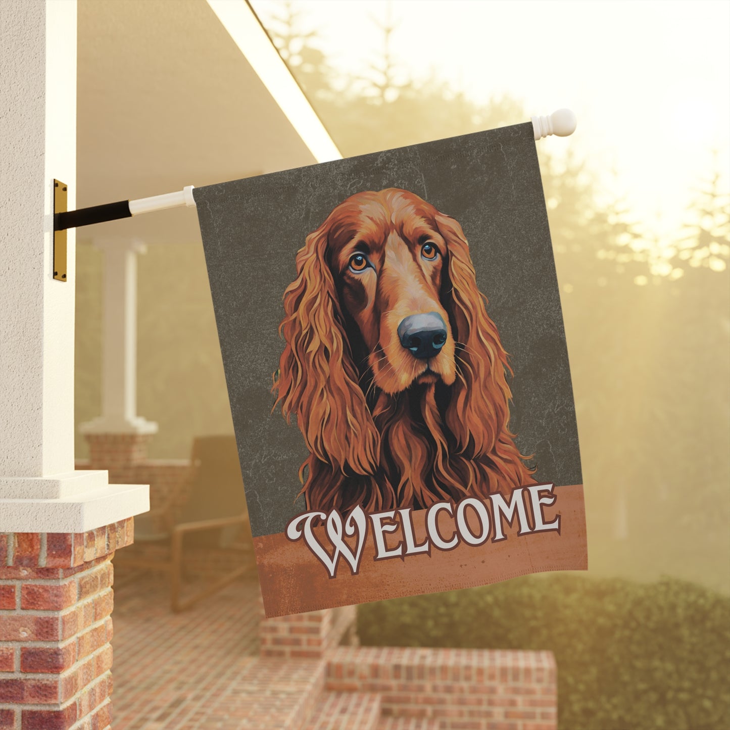 Irish Setter Welcome 2-Sided Garden & House Flag/Banner