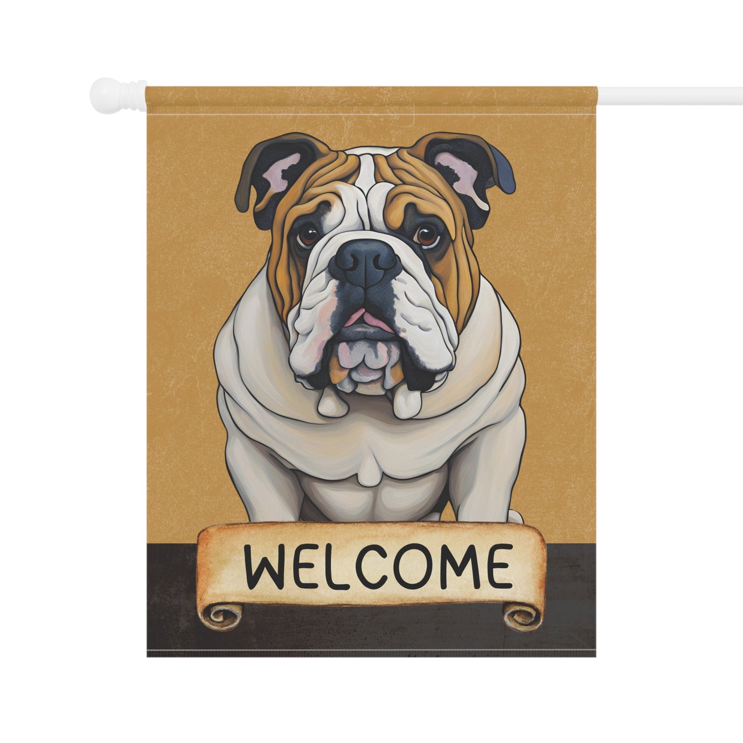 English Bulldog Welcome 2-Sided Garden & House Flag/Banner