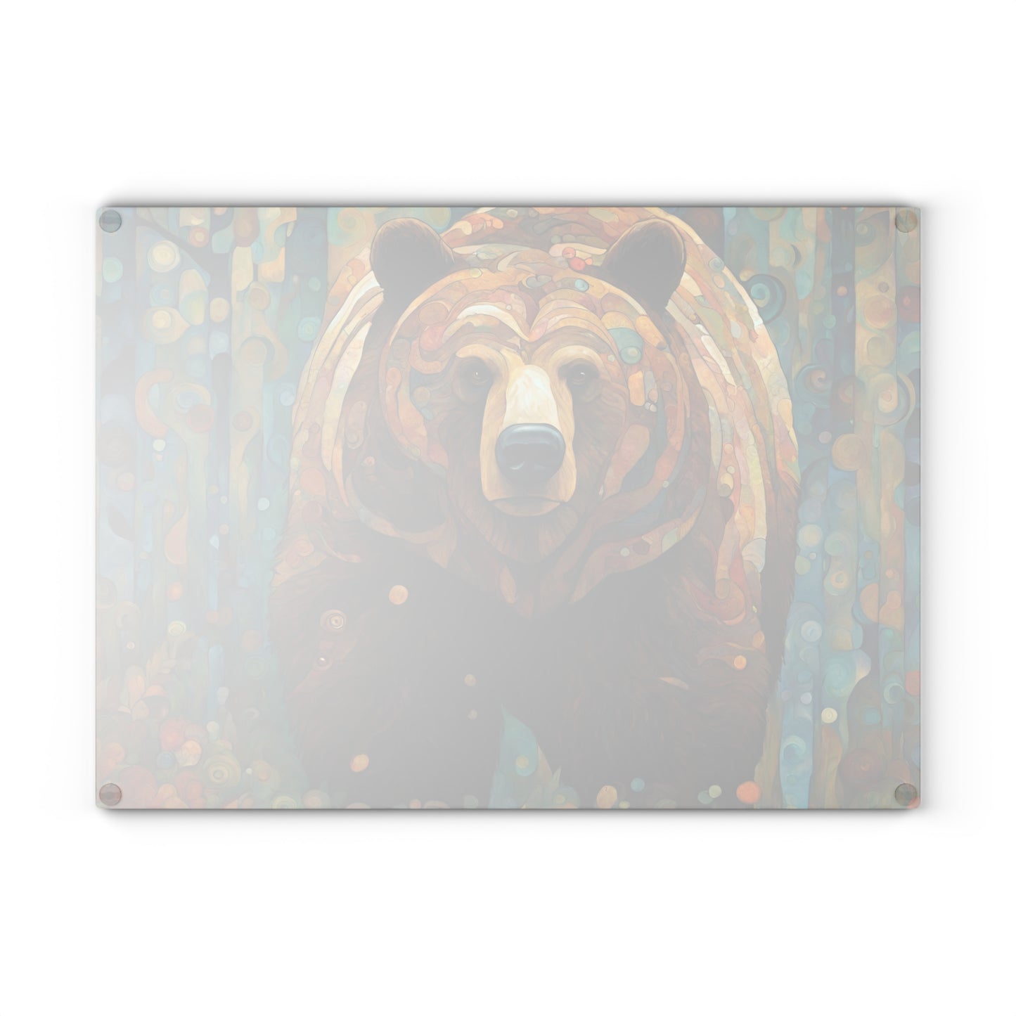 Mountain Forest Grizzly Tempered Glass Cutting Board