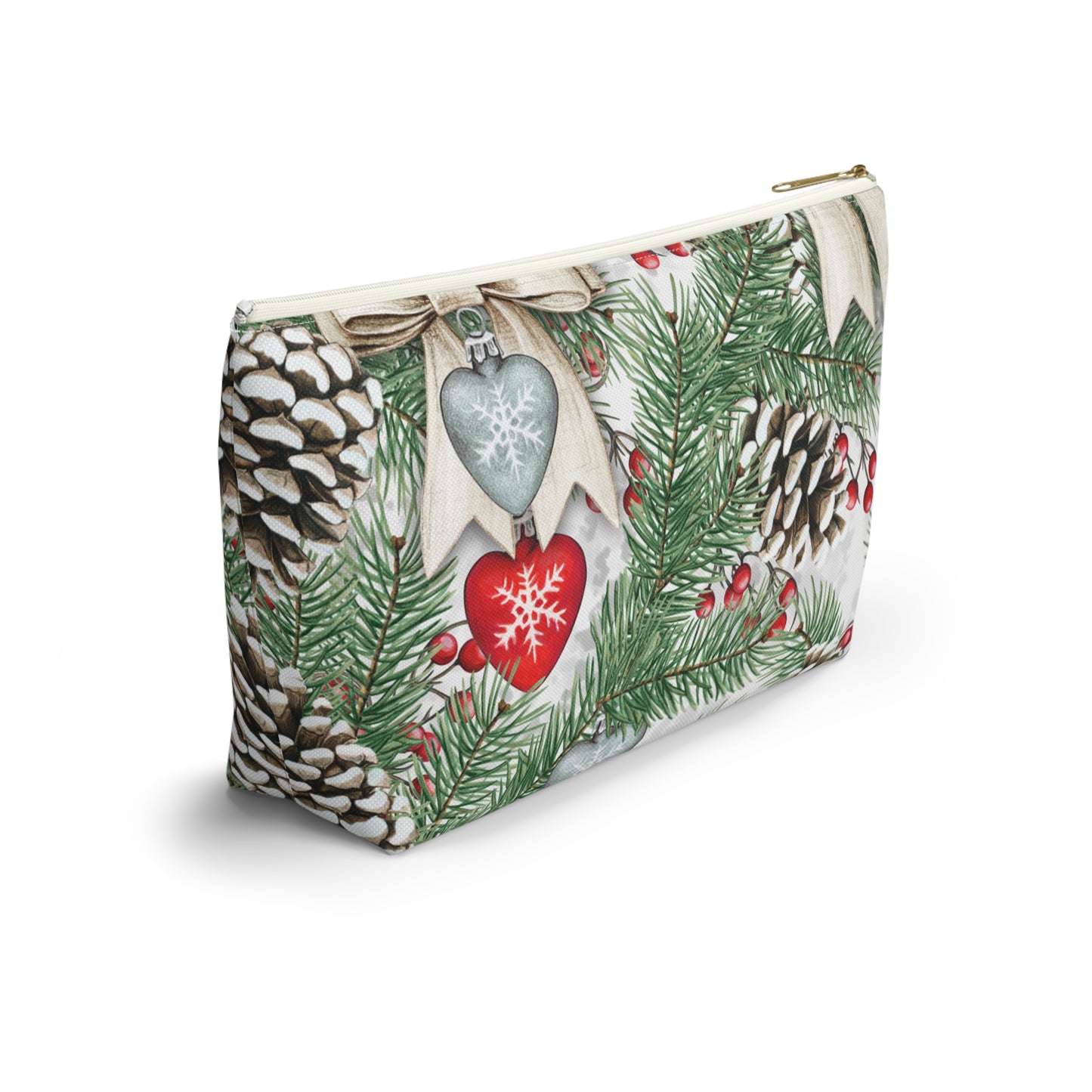 Pinecones & Bows Accessory Pouch w T-bottom