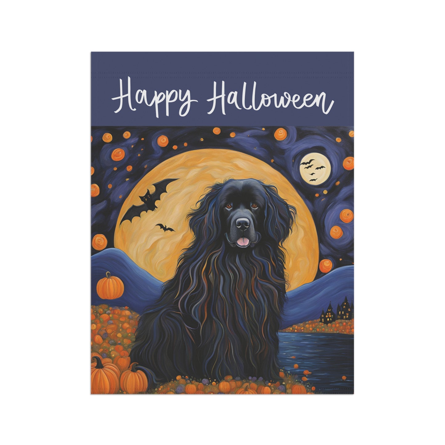 Newfoundland Happy Halloween 2-Sided Garden & House Flag/Banner