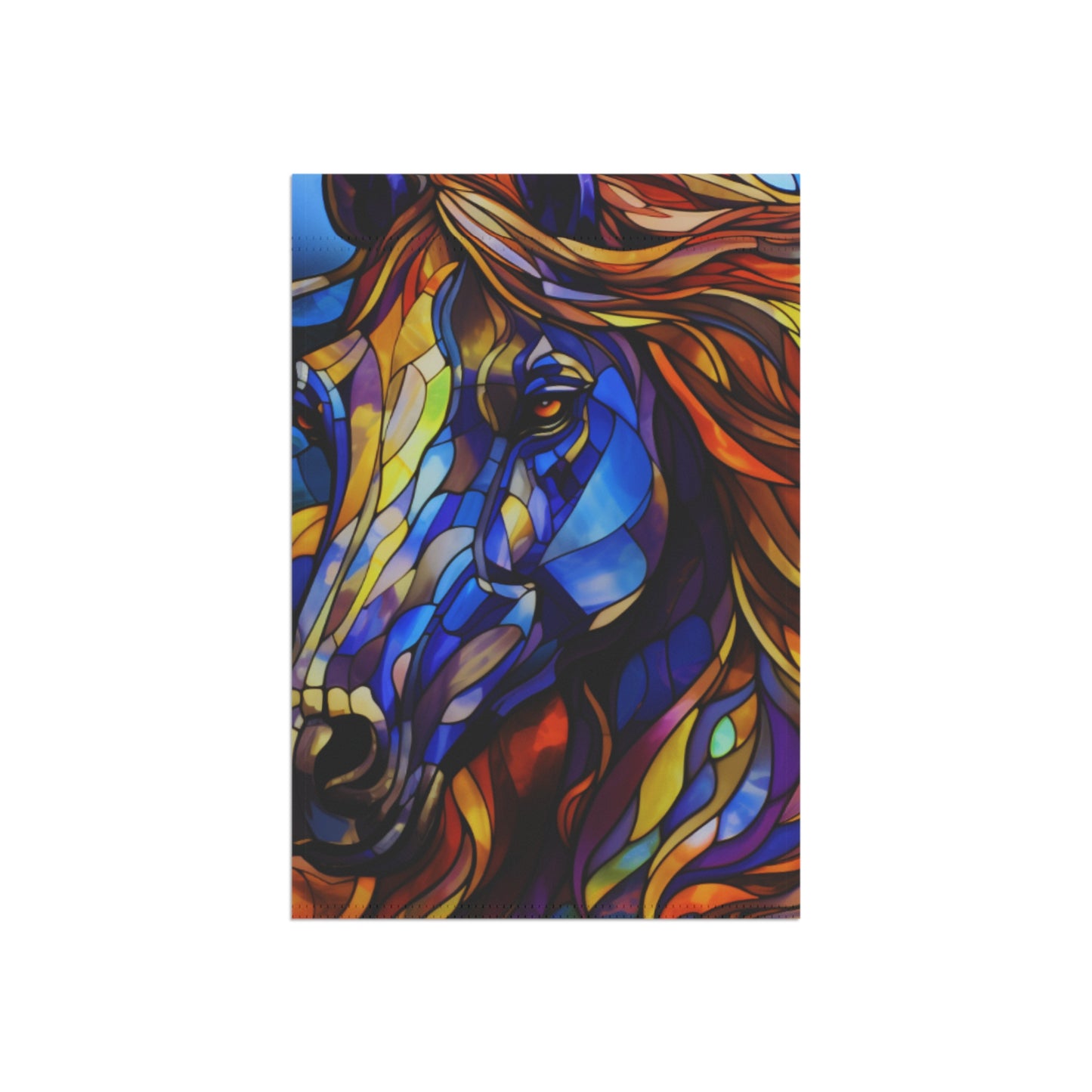 Stallion Stained Glass 2-Sided Garden & House Flag/Banner