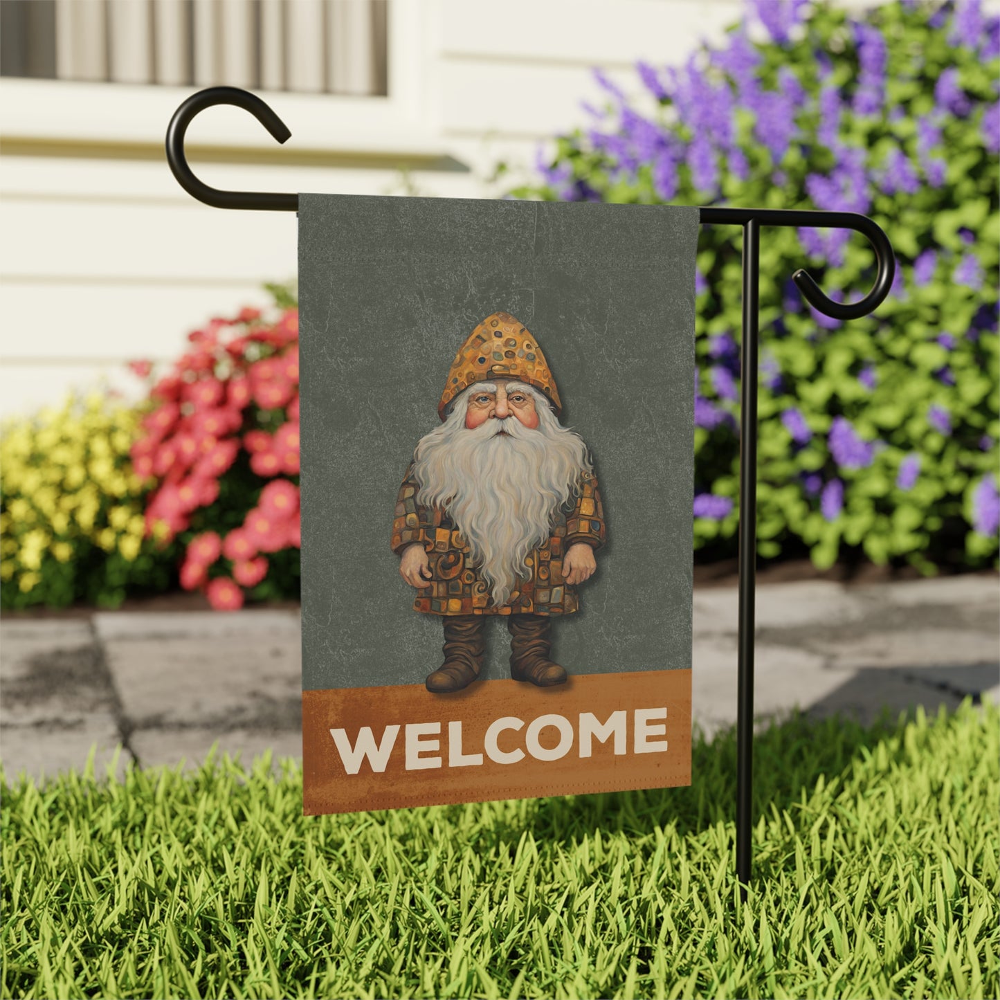 Gnome Welcome 2-Sided Garden & House Flag/Banner