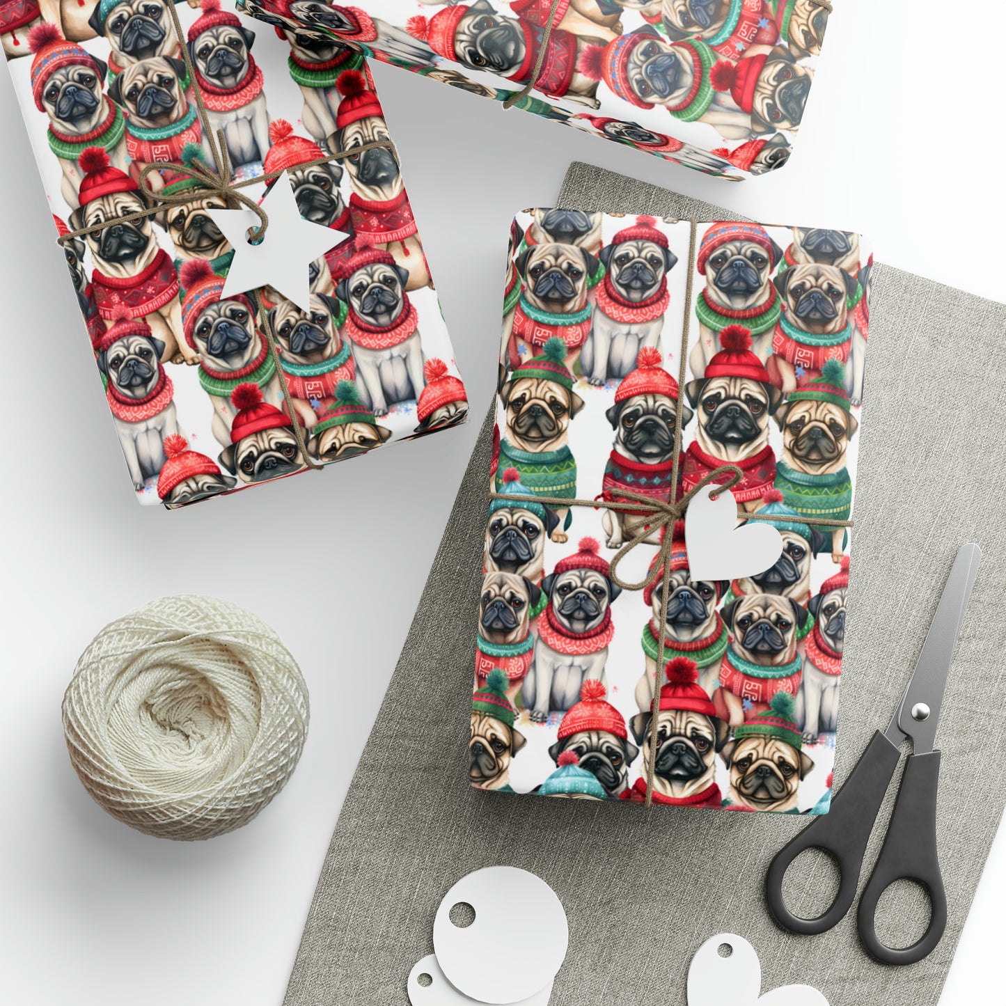 Christmas Pugs Wrapping Papers