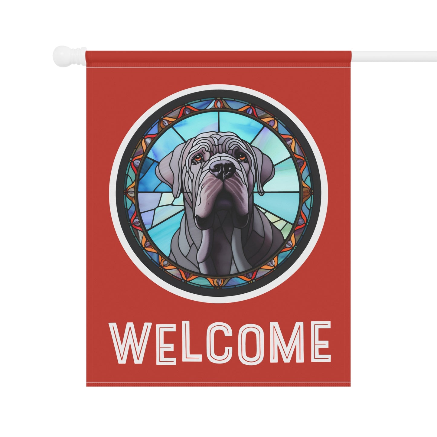 Neapolitan Mastiff Welcome 2-Sided Garden & House Flag/Banner