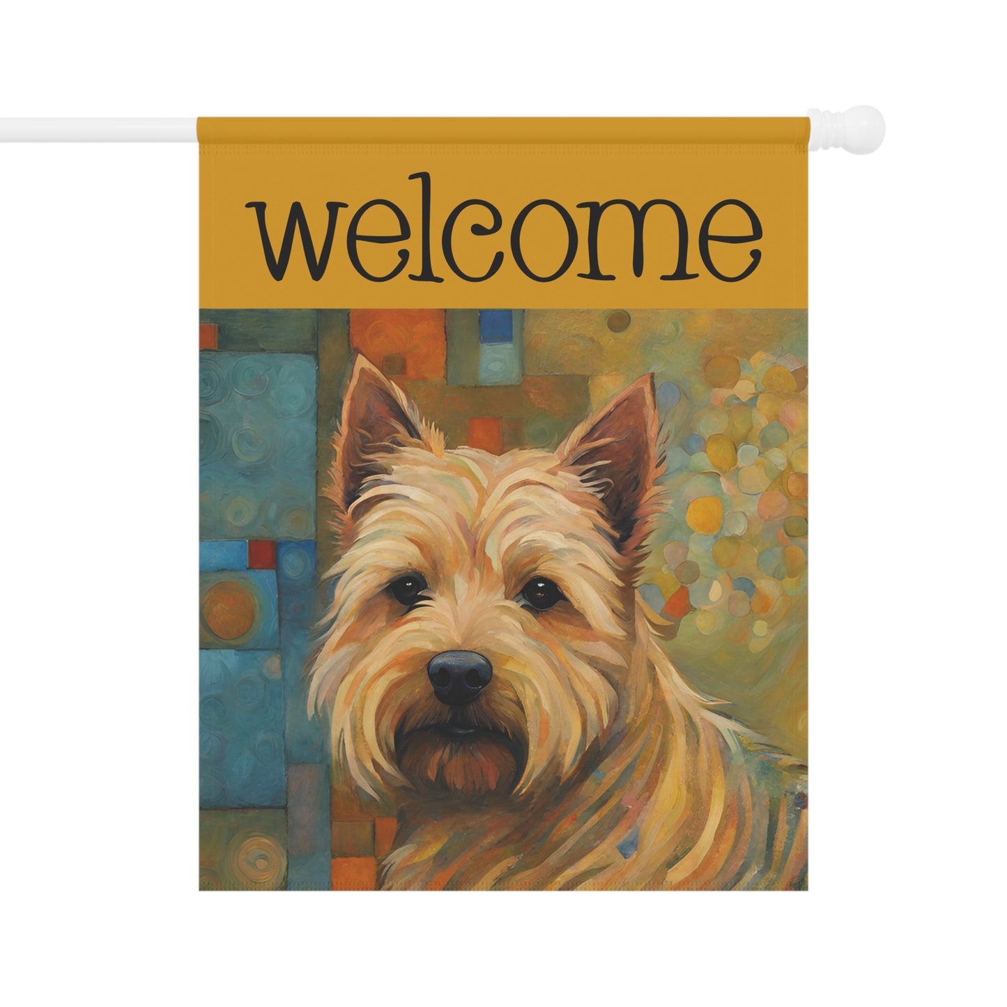 Norwich Terrier Welcome 2-Sided Garden & House Flag/Banner