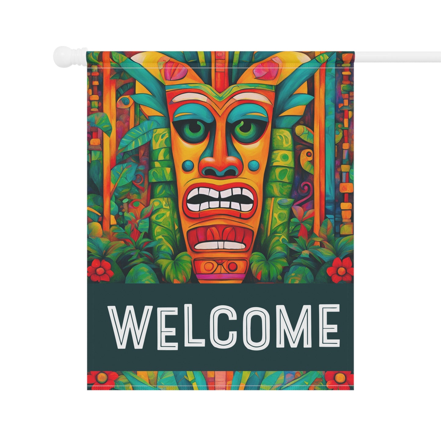 Tiki Joe Welcome 2-Sided Garden & House Flag/Banner