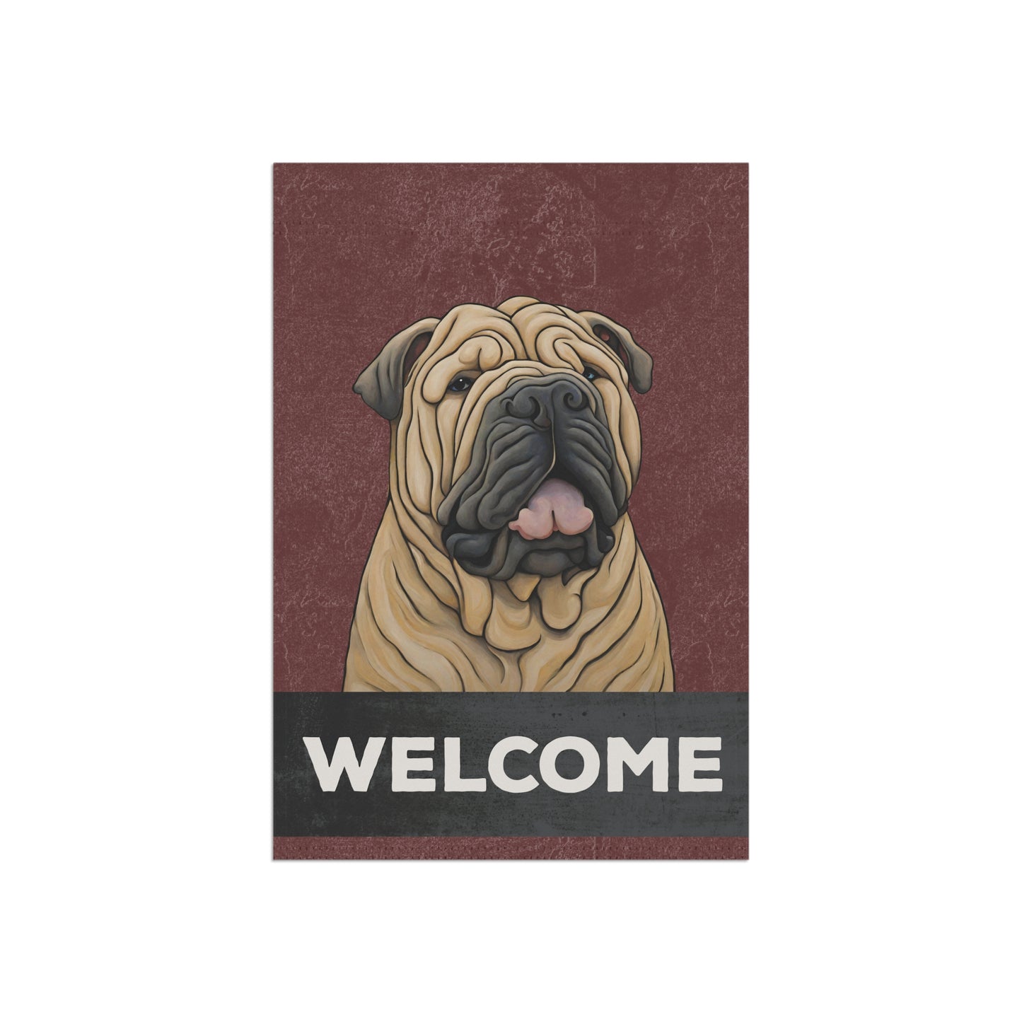 Shar Pei Welcome 2-Sided Garden & House Flag/Banner