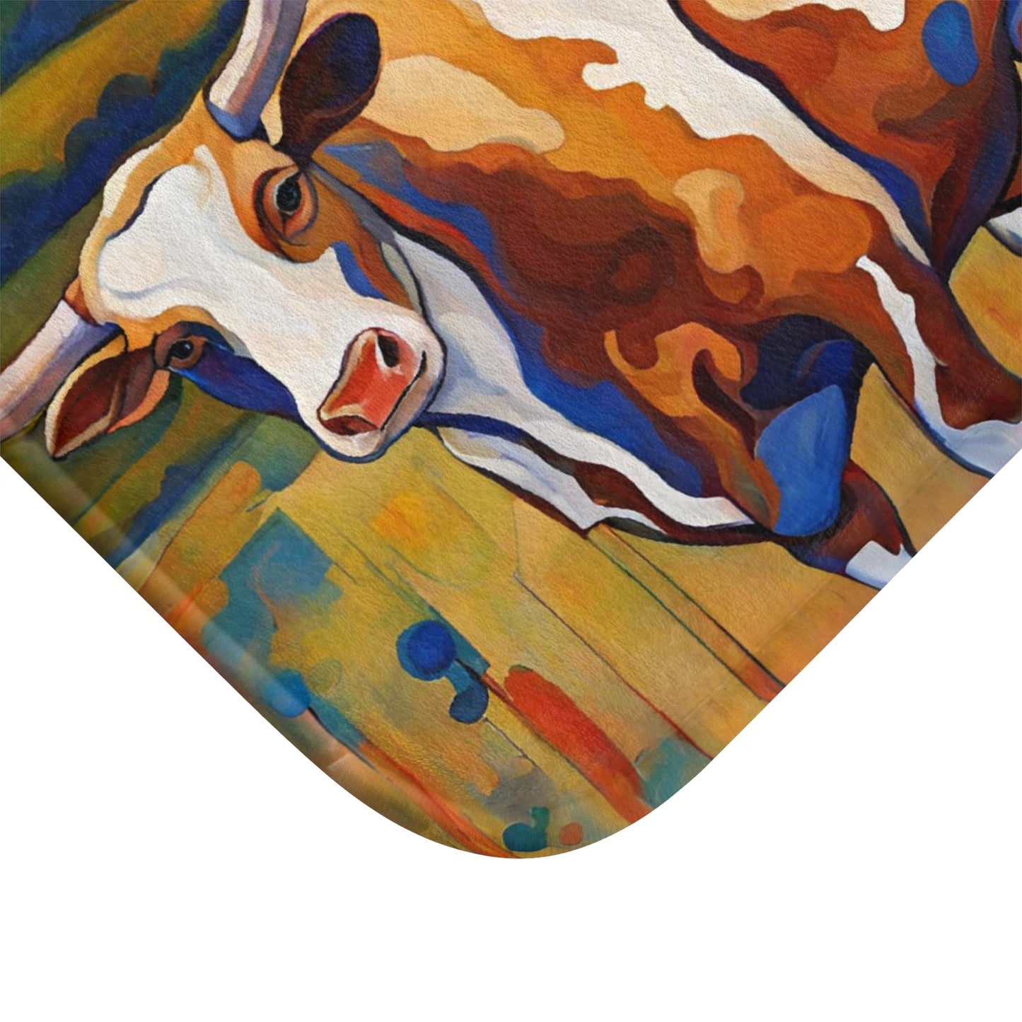 At the Ranch Longhorn Cattle Microfiber Bath Mat