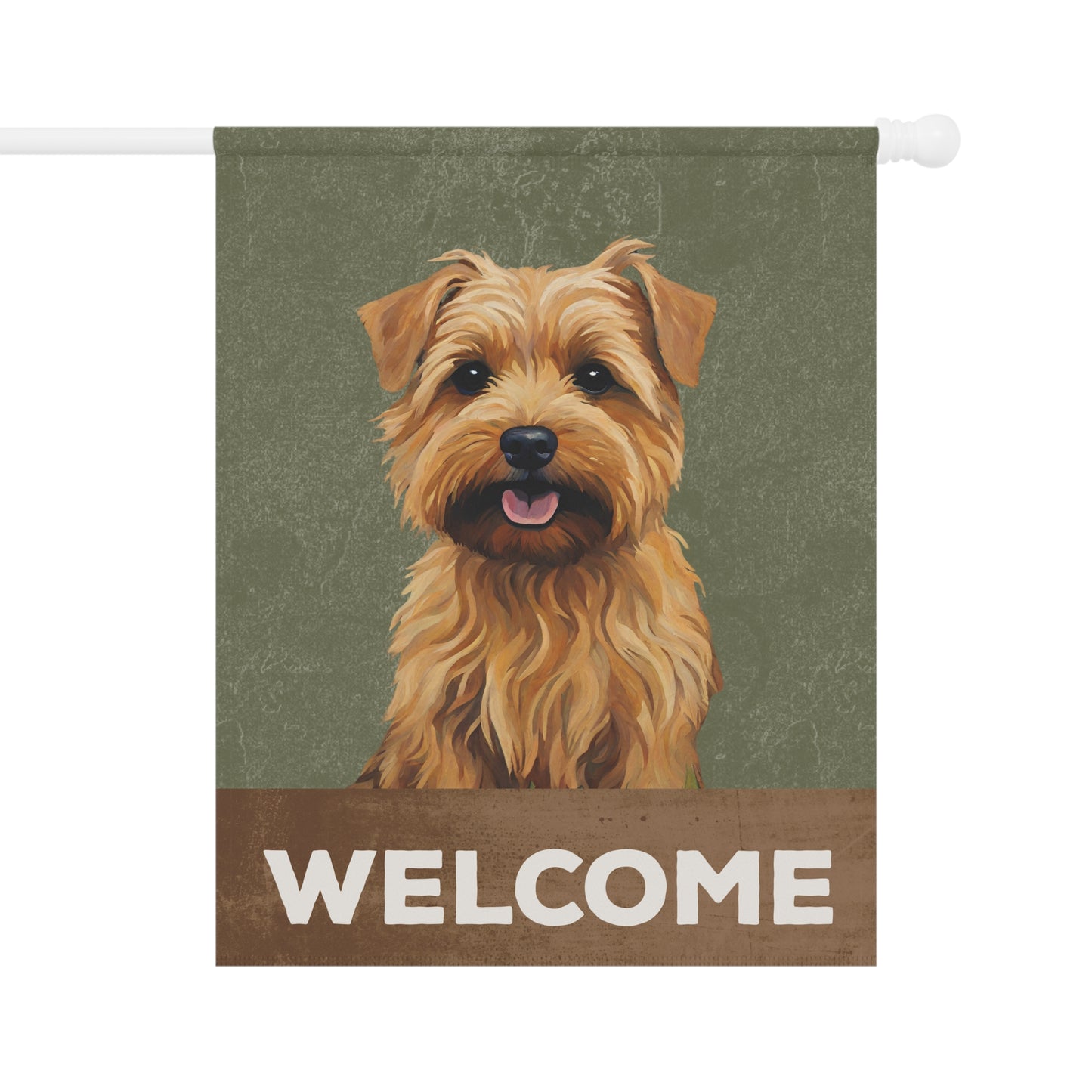 Norfolk Terrier Welcome 2-Sided Garden & House Flag/Banner