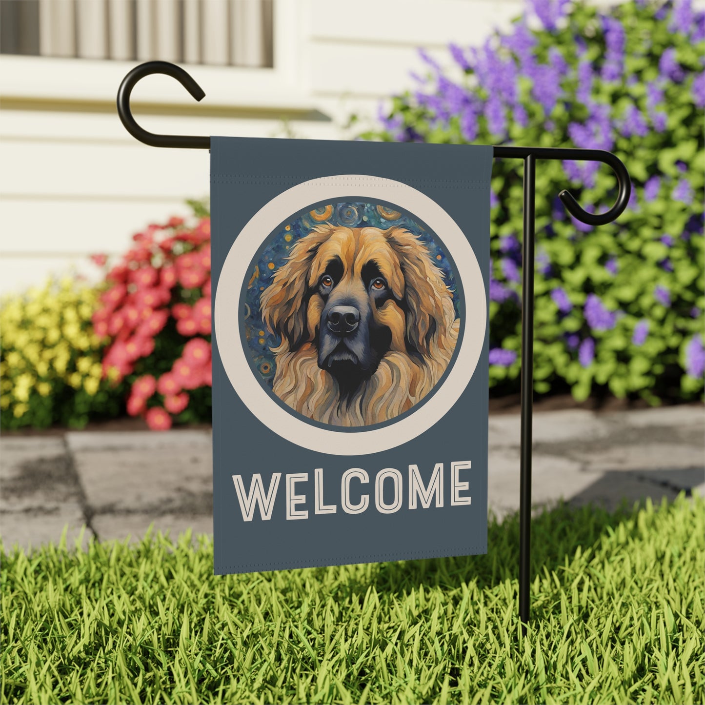 Leonberger Welcome 2-Sided Garden & House Flag/Banner