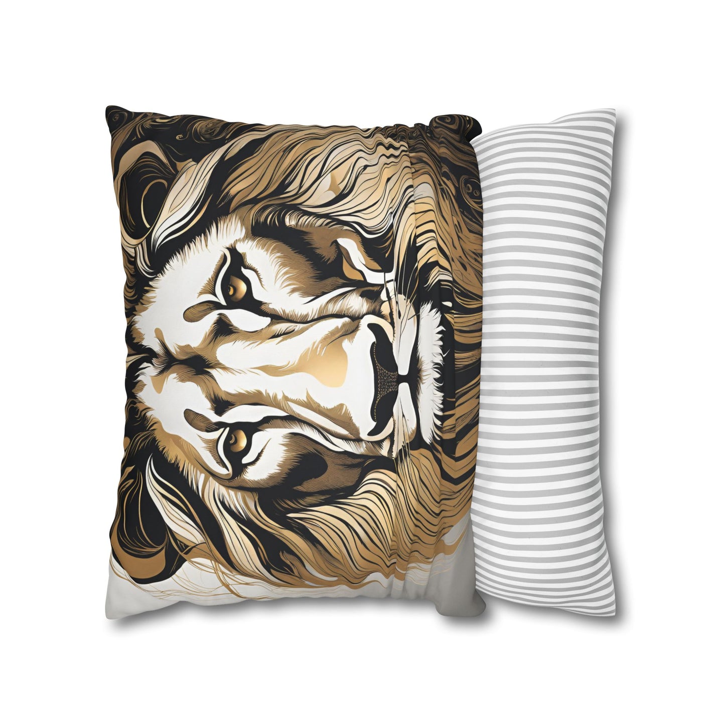 Lion Square Poly Canvas Pillowcase