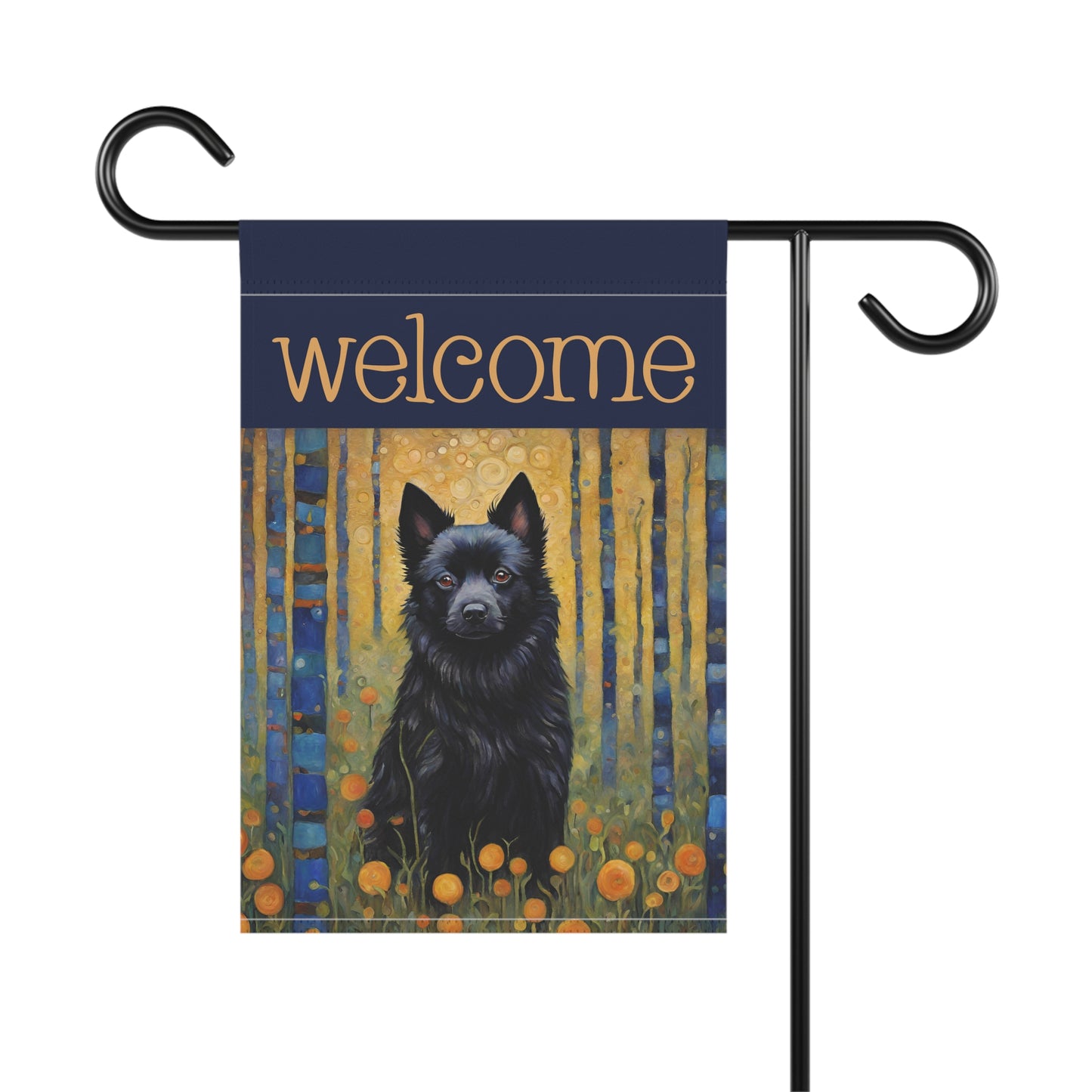 Schipperke  Welcome 2-Sided Garden & House Flag/Banner