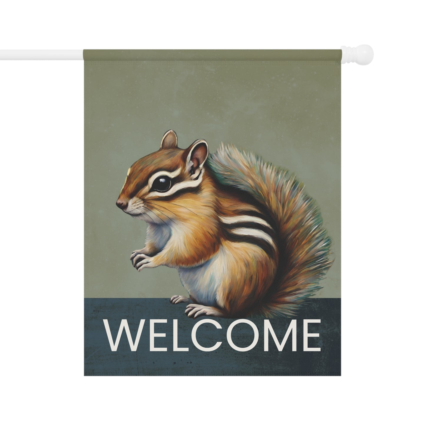 Chipmunk Welcome 2-Sided Garden & House Flag/Banner