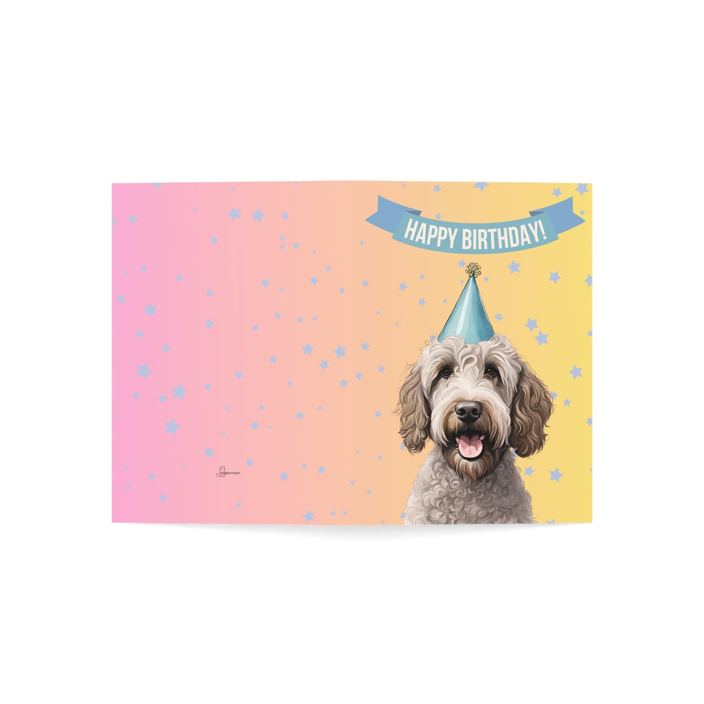 Labradoodle Happy Birthday 5 x 7 Greeting Cards (10 Pack)