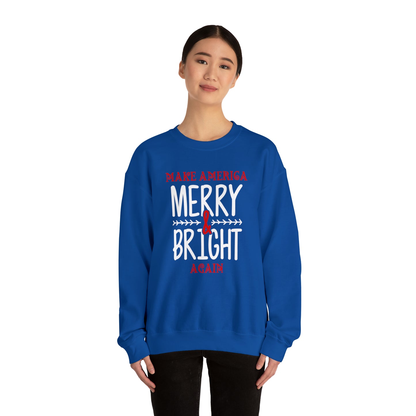 Bold Make America Merry & Bright Again Unisex Heavy Blend™ Crewneck Sweatshirt