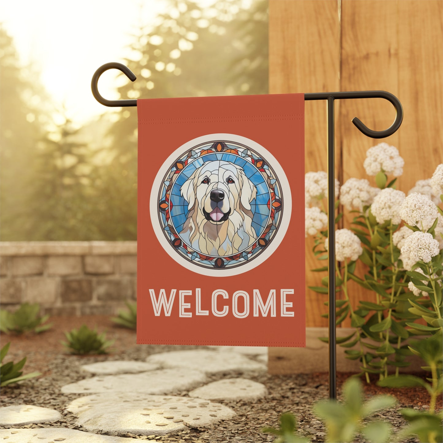 Great Pyrenees Welcome 2-Sided Garden & House Flag/Banner