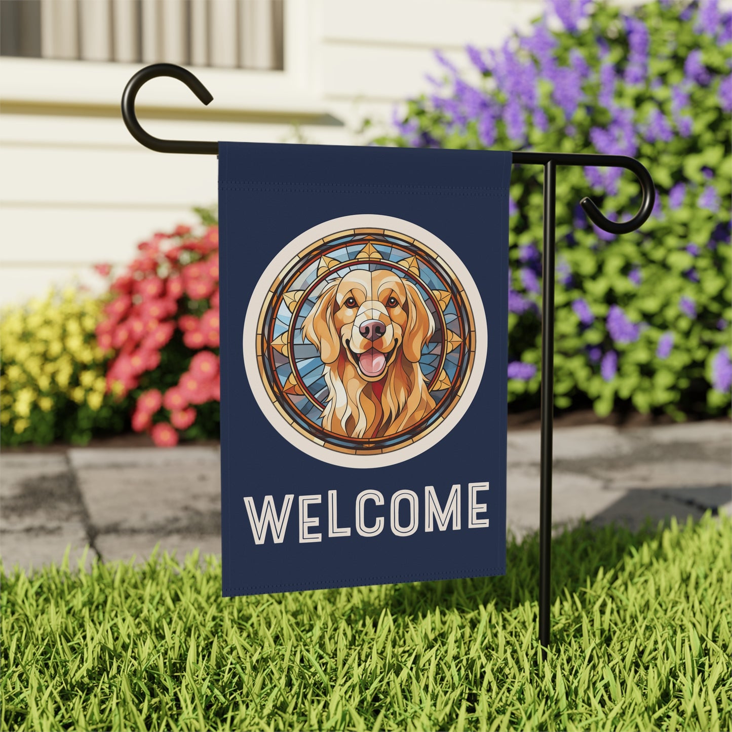 Golden Retriever Welcome 2-Sided Garden & House Flag/Banner