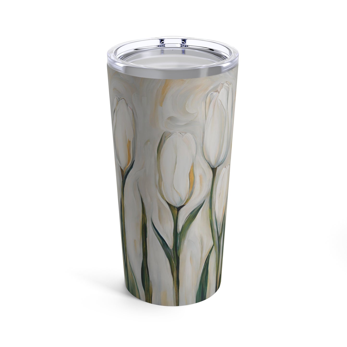 White Tulips Stainless Steel Tumbler 20oz