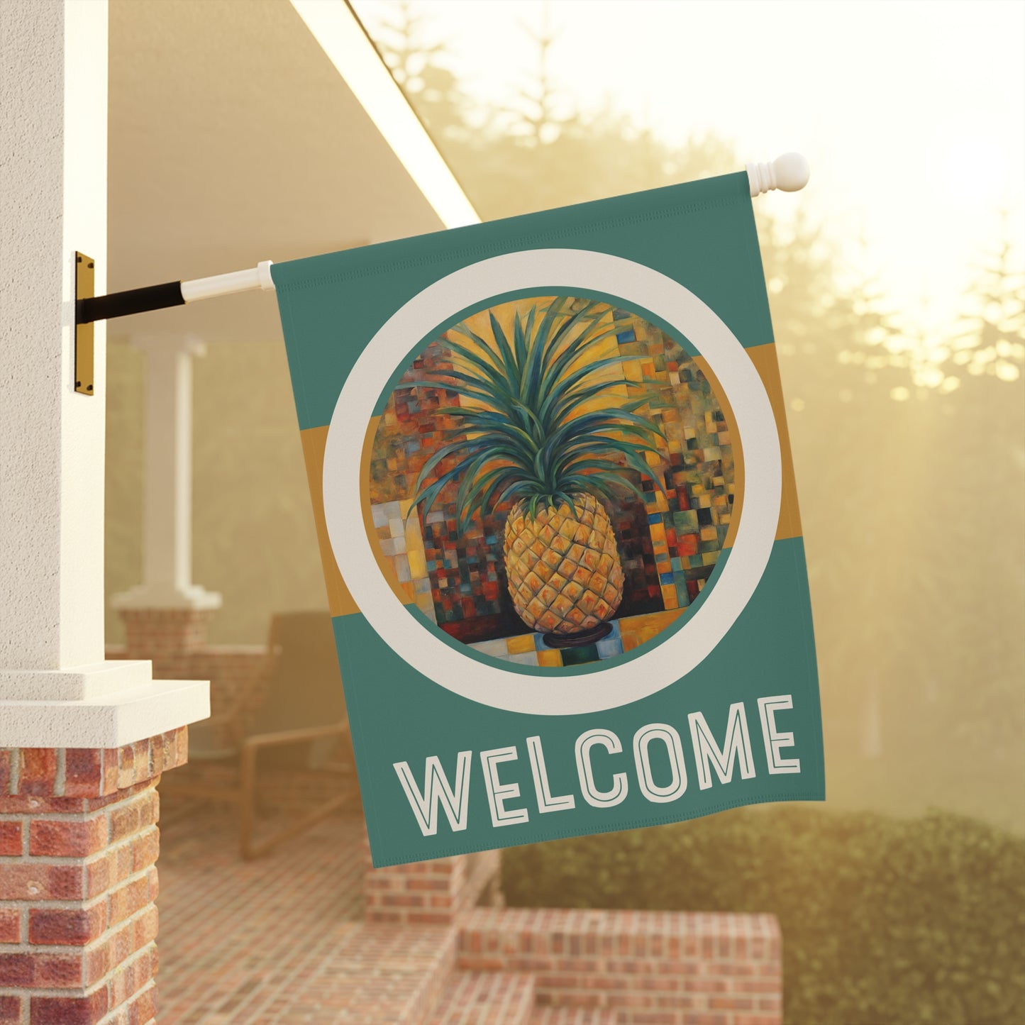 Pineapple Delight Welcome 2-Sided Garden & House Flag/Banner