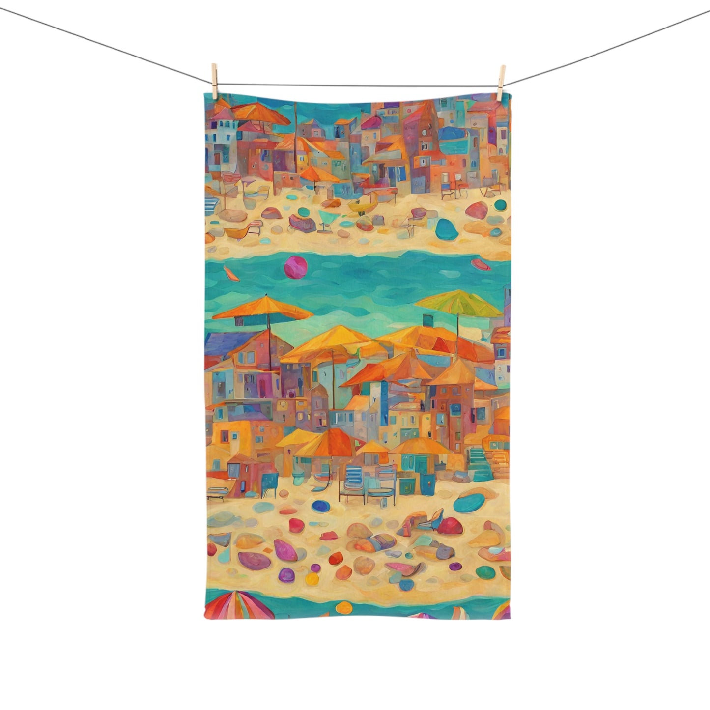 Seaside in Living Color Hand Towel