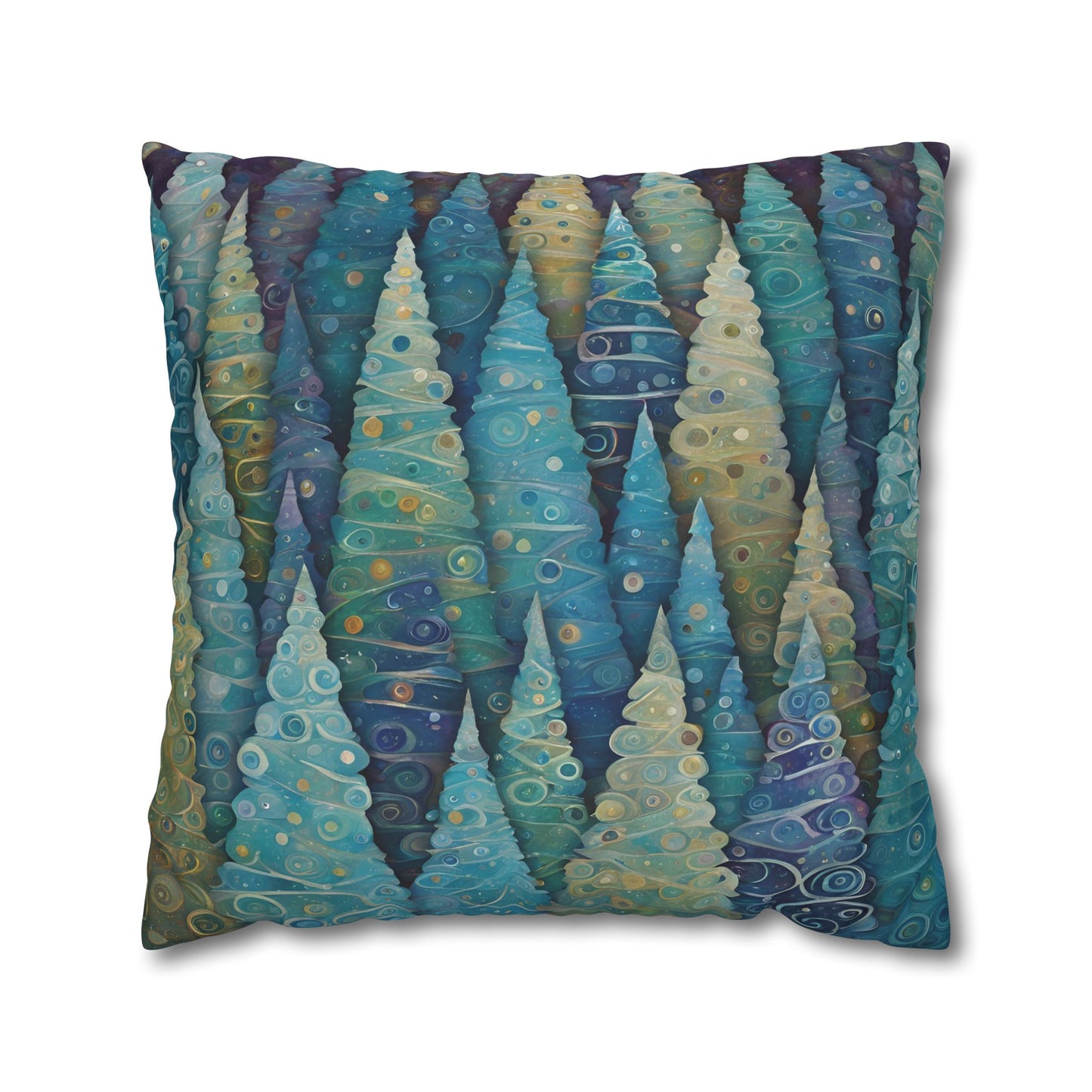 Cool Trees Square Poly Canvas Pillowcase