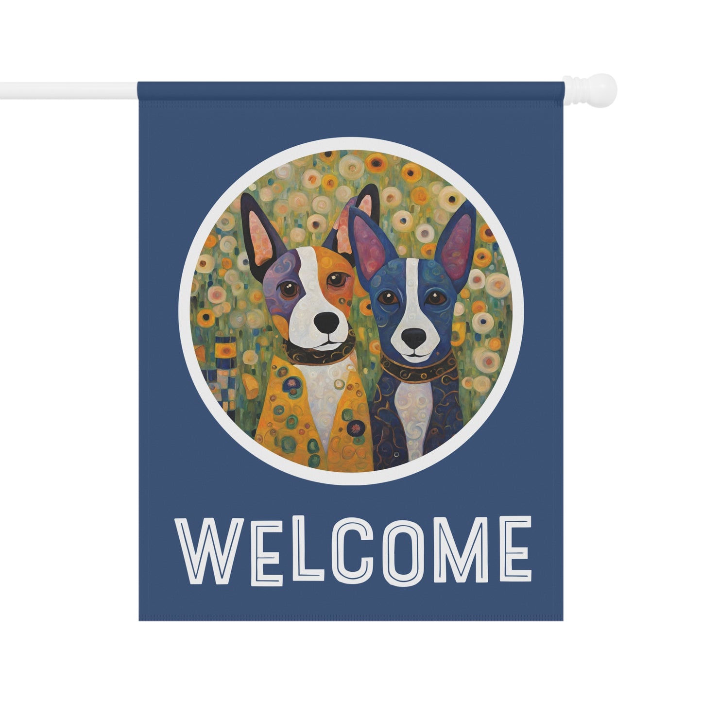 Booter & Hallie Welcome 2-Sided Garden & House Flag/Banner