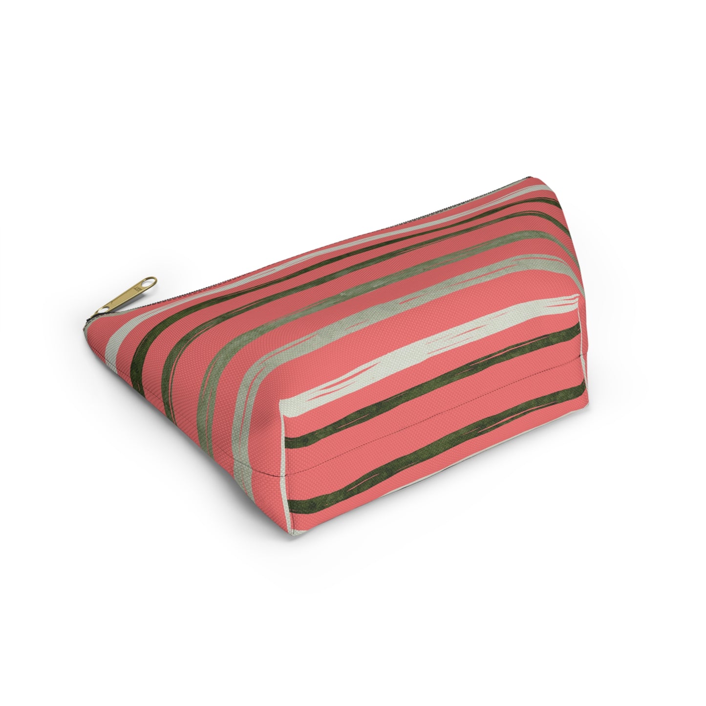 Utah Green stripes on Melon fashion makeup Accessory Pouch w T-bottom