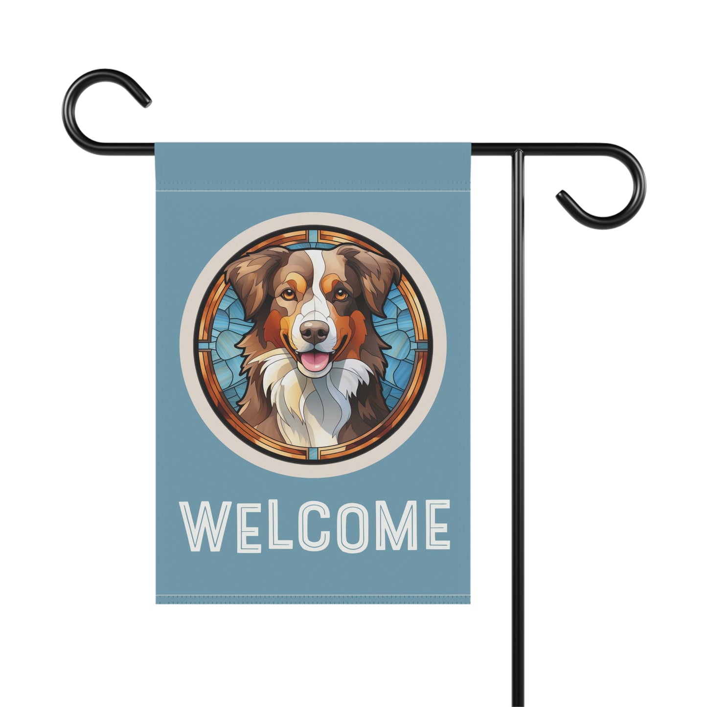 Australian Shepherd Welcome 2-Sided Garden & House Flag/Banner