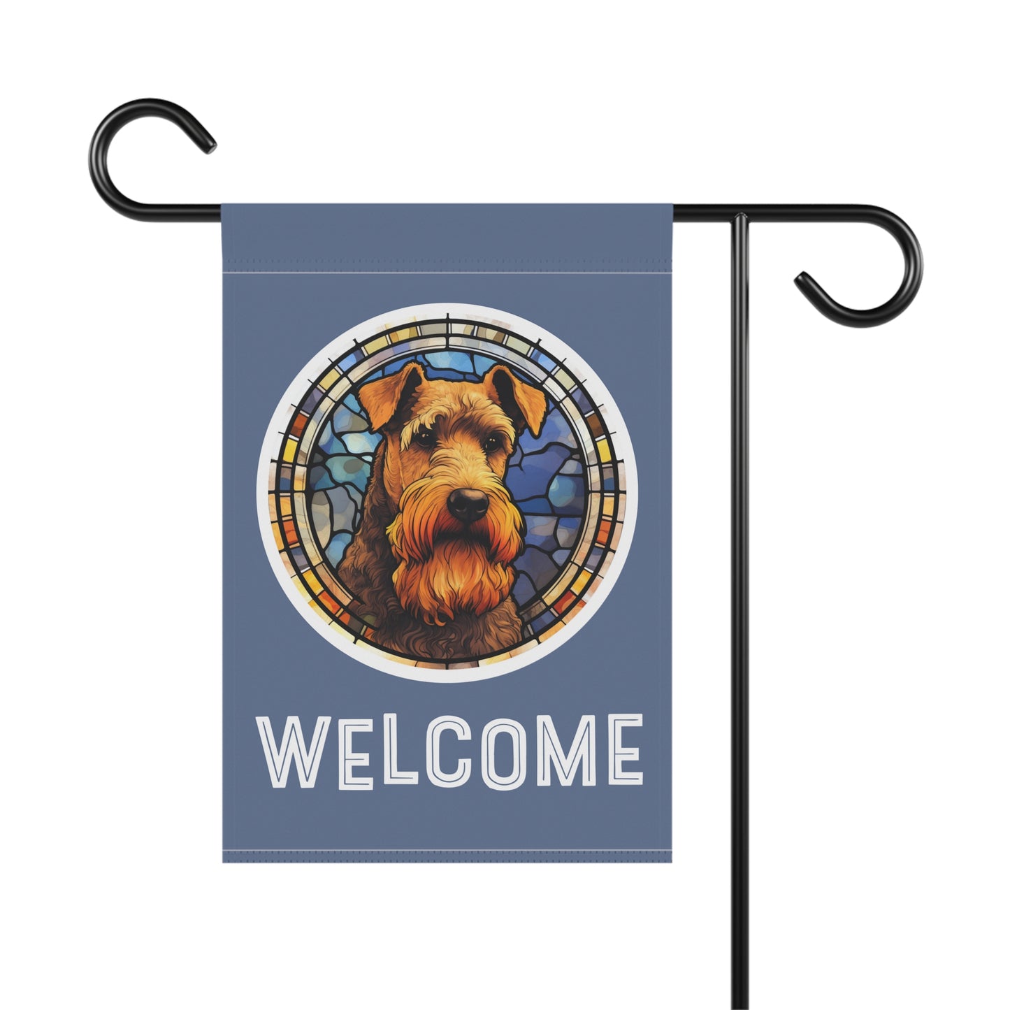 Welsh Terrier Welcome 2-Sided Garden & House Flag/Banner