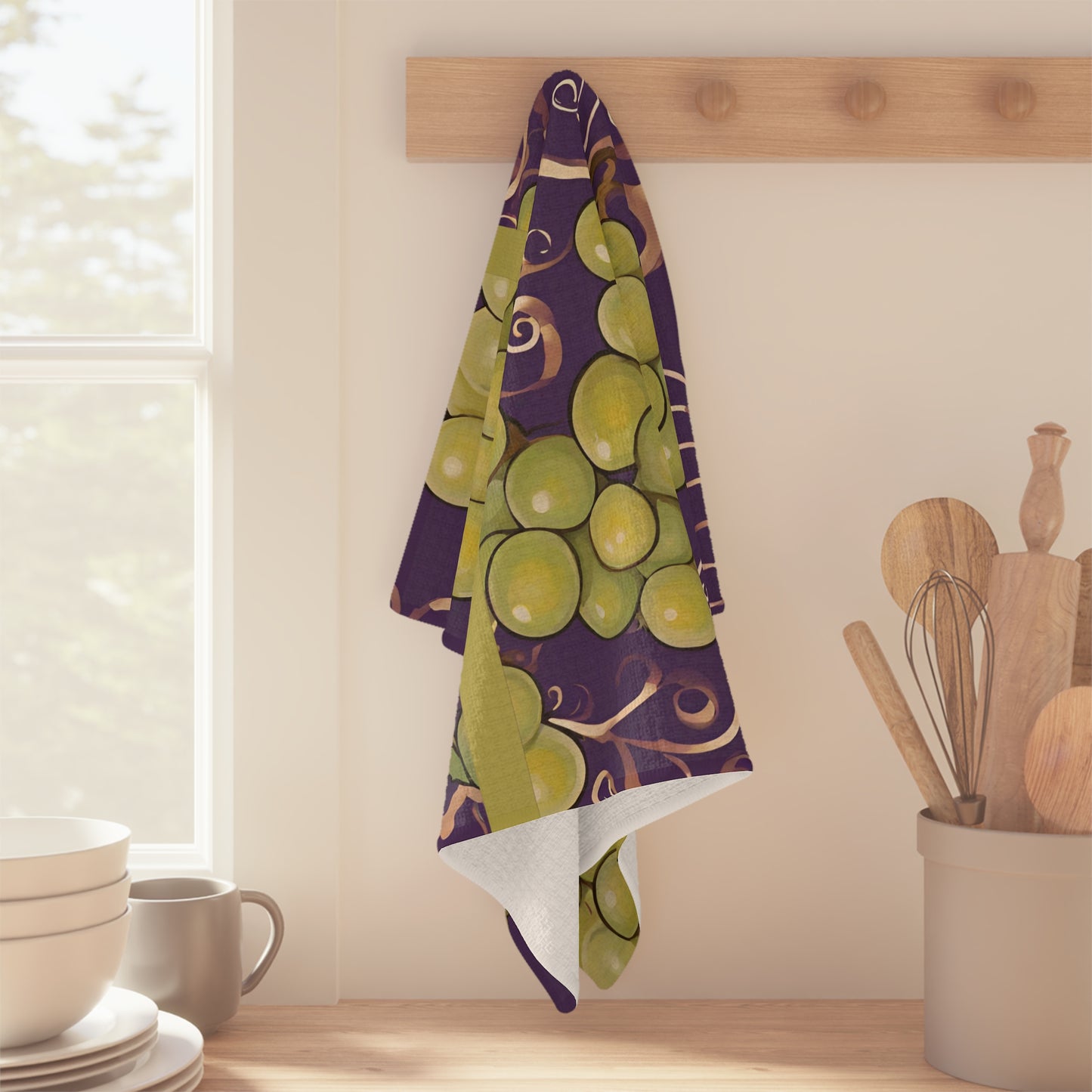 Green Grapes Microfiber Tea Towel