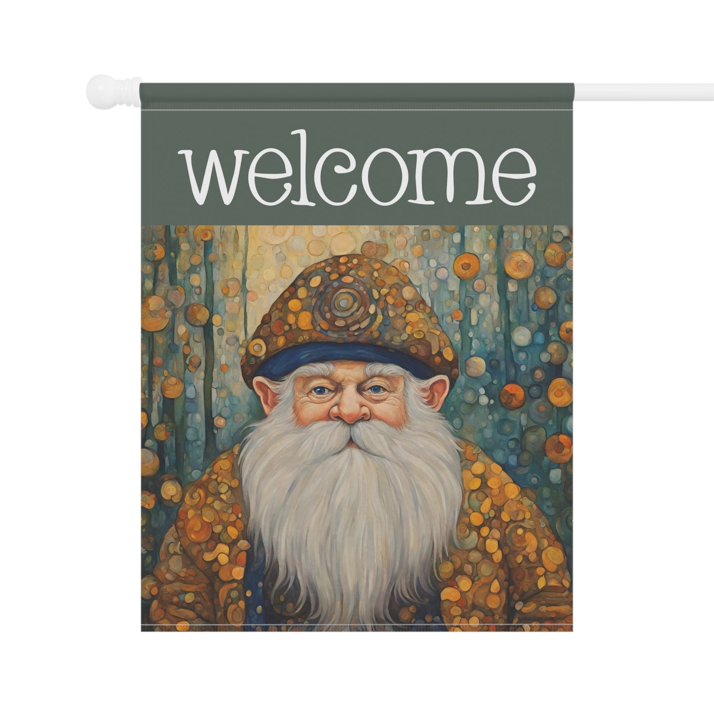 Gnome Welcome 2-Sided Garden & House Flag/Banner