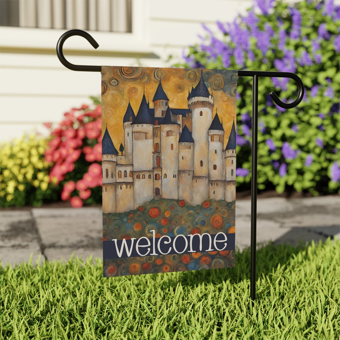 Castle on the Hill Welcome 2-Sided Garden & House Flag/Banner