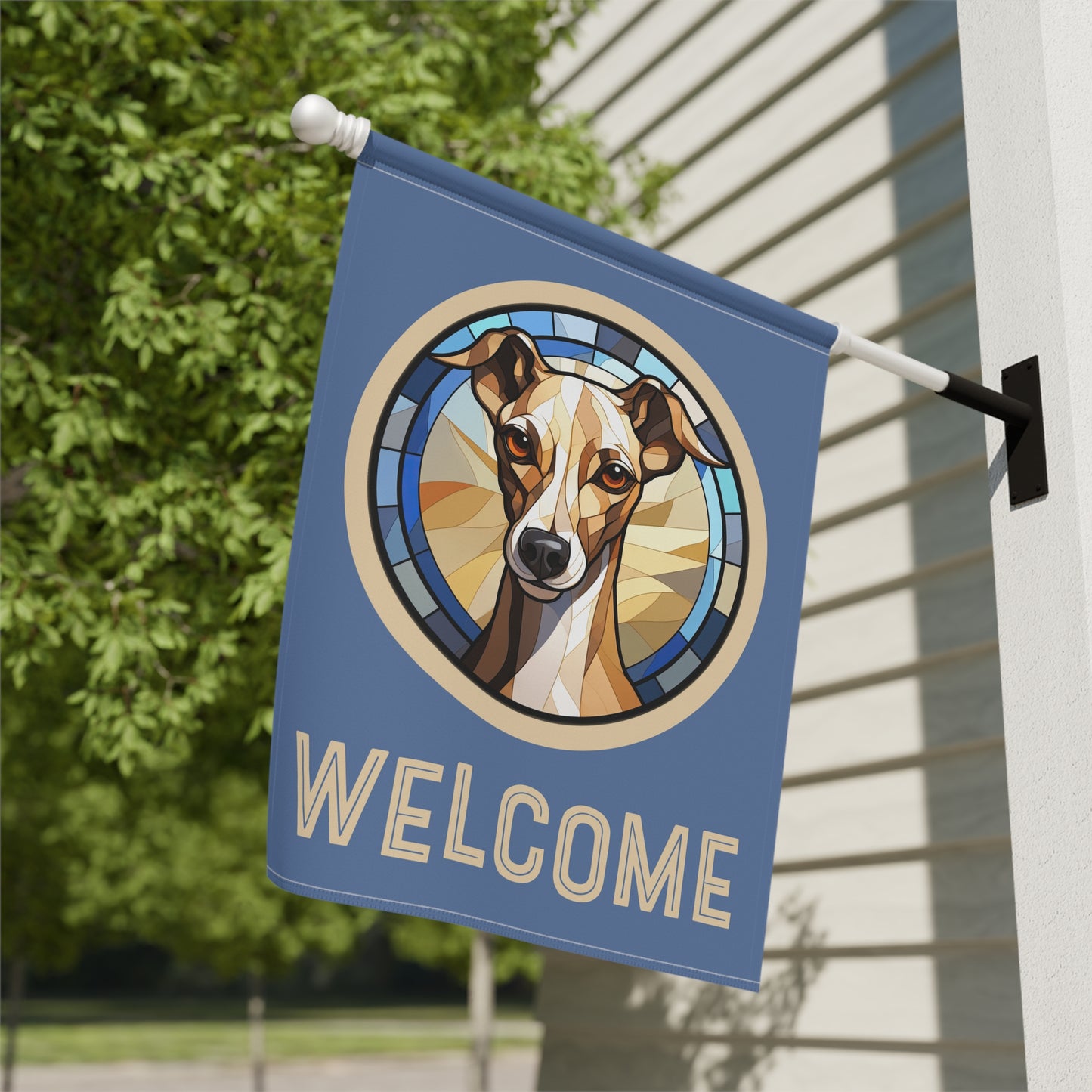 Italian Greyhound Welcome 2-Sided Garden & House Flag/Banner