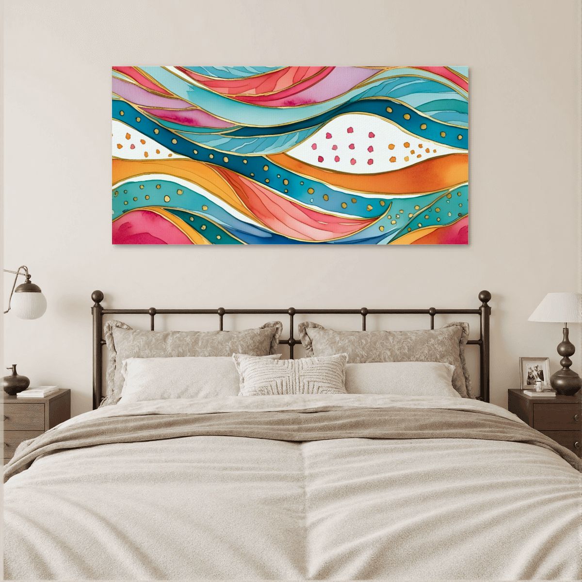 60" x 30" Printed Canvas Fabric Wall Art - No Frame (Made in USA)